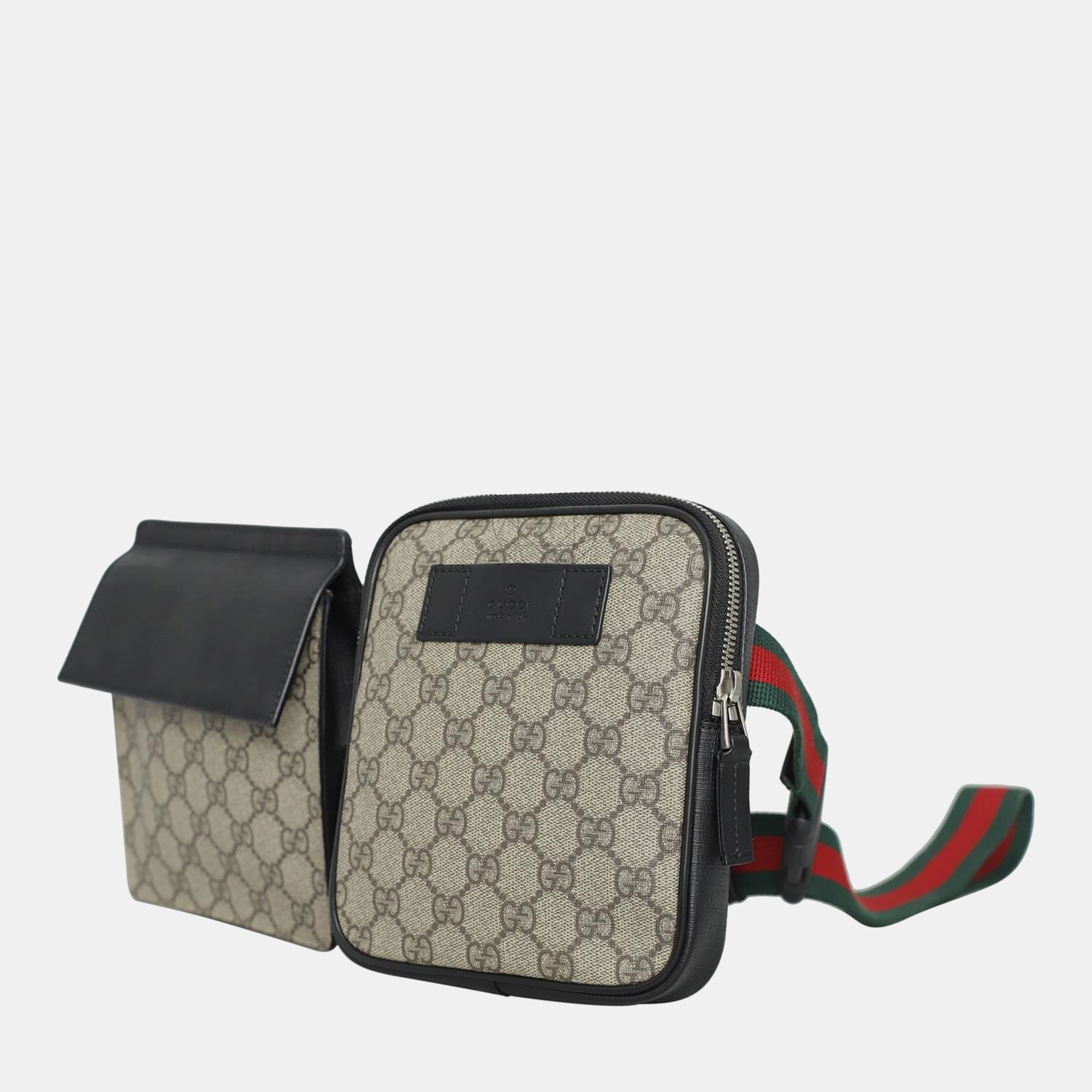 Gucci GG Supreme Double Pocket Belt Bag 2