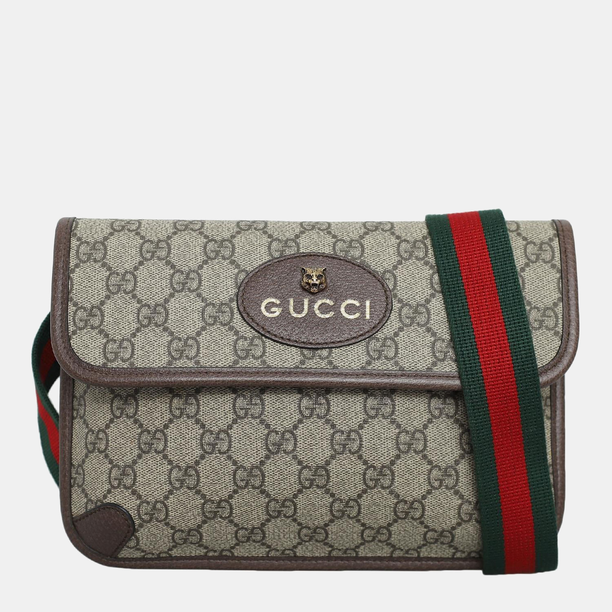 

Gucci GG Supreme Neo Vintage Web Belt Bag, Beige