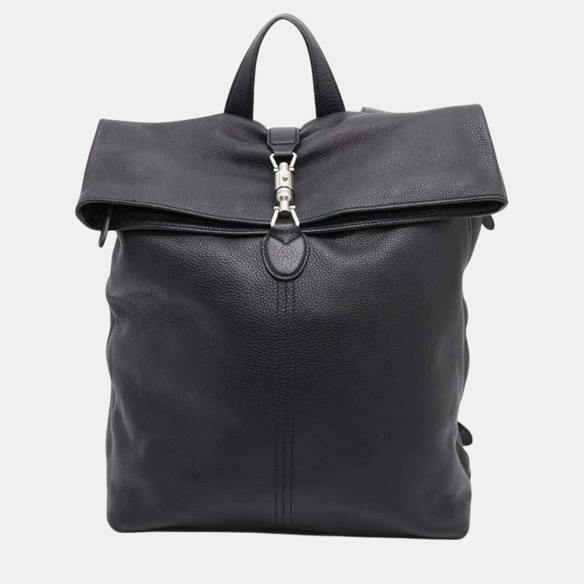 

Gucci Black Leather Jackie 1961 Backpack