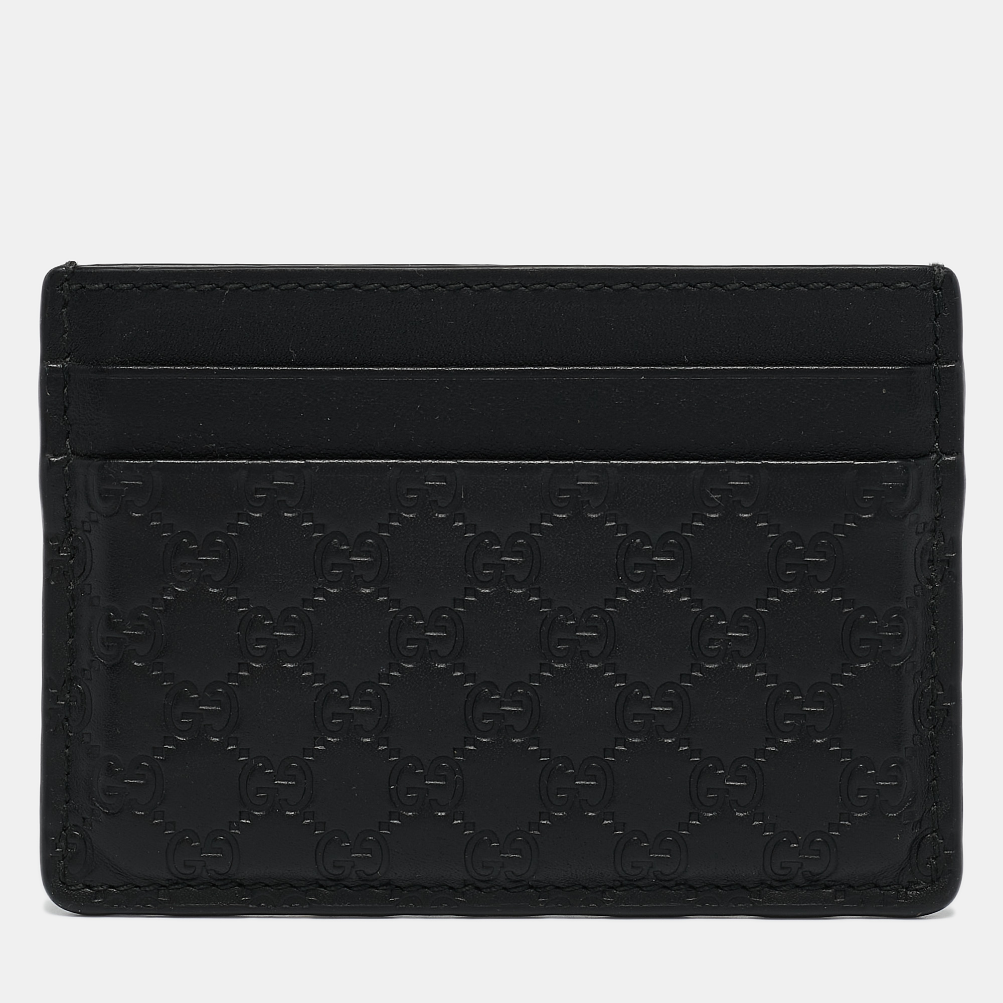 Gucci Black Microguccissima Leather Card Holder 
