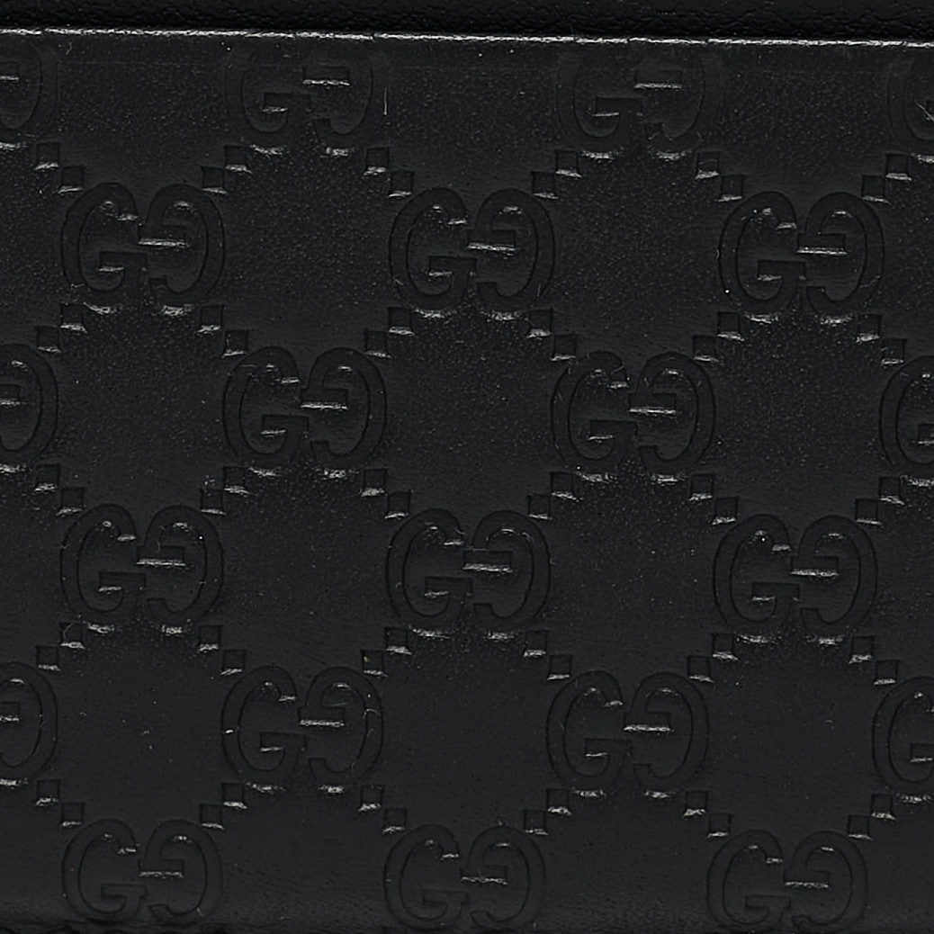 Gucci Black Microguccissima Leather Card Holder 