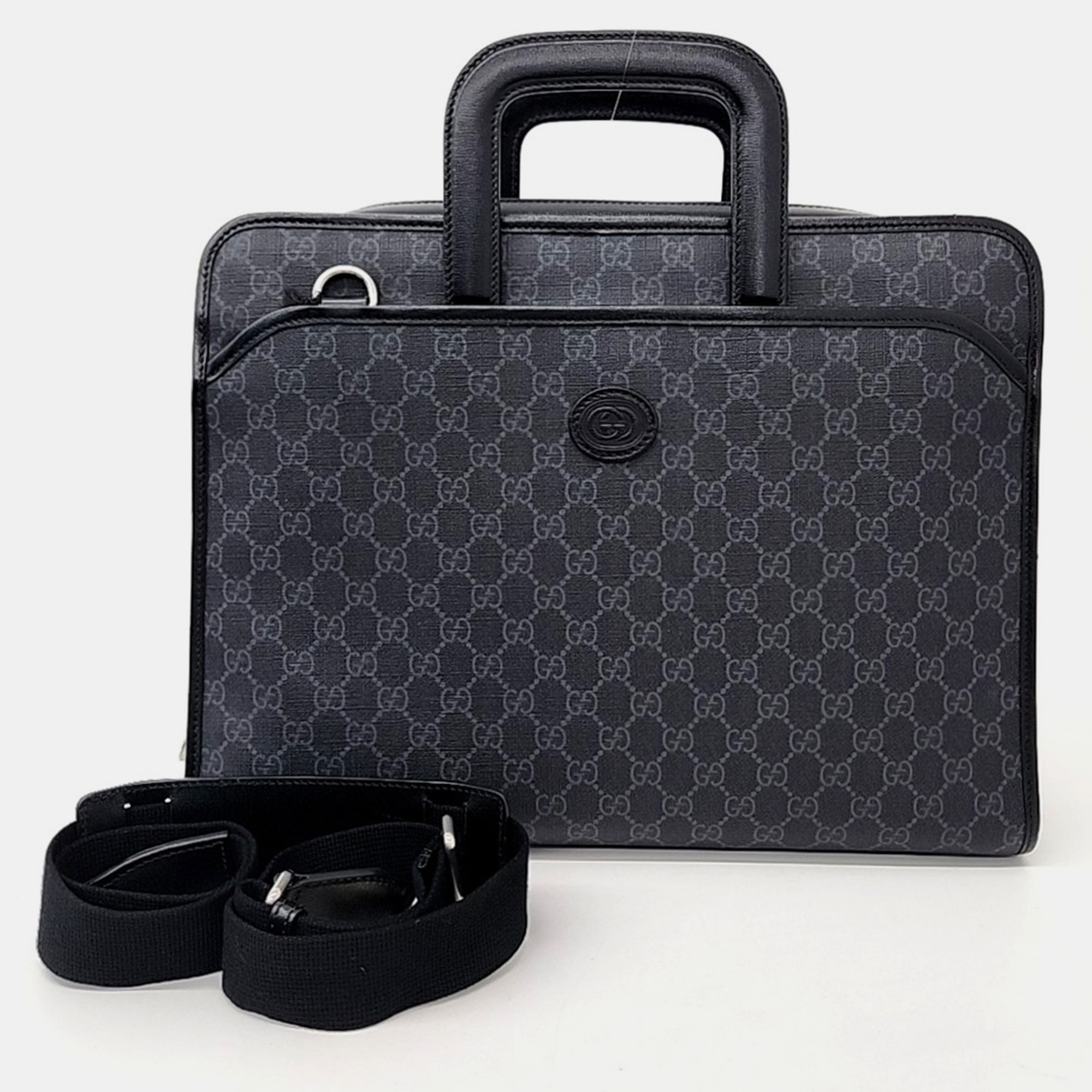 

Gucci Grey PVC Interlocking Briefcase