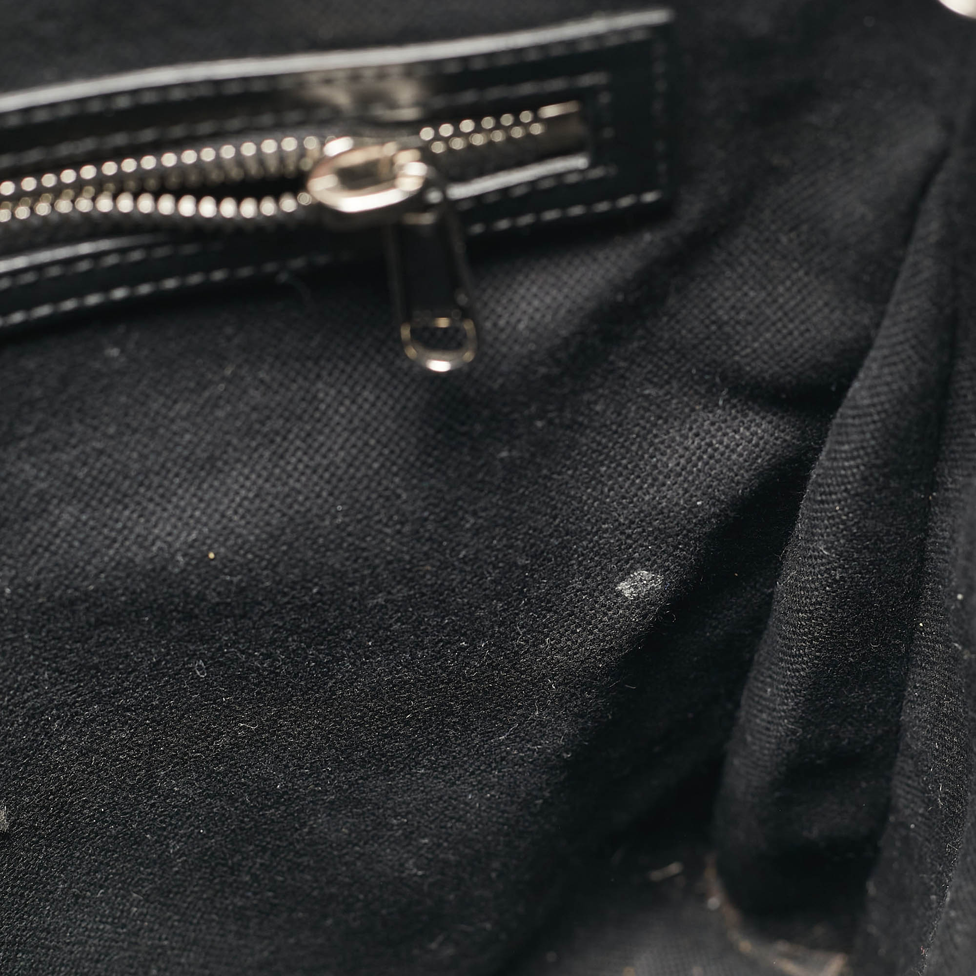 Gucci Black GG Supreme Canvas and Leather Flat Messenger Bag 