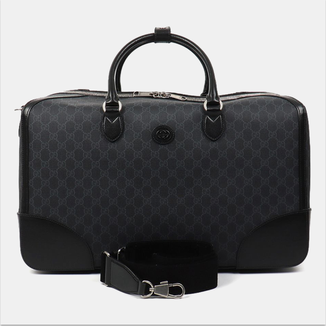 

Gucci Black Interlocking GG Supreme Duffel Bag