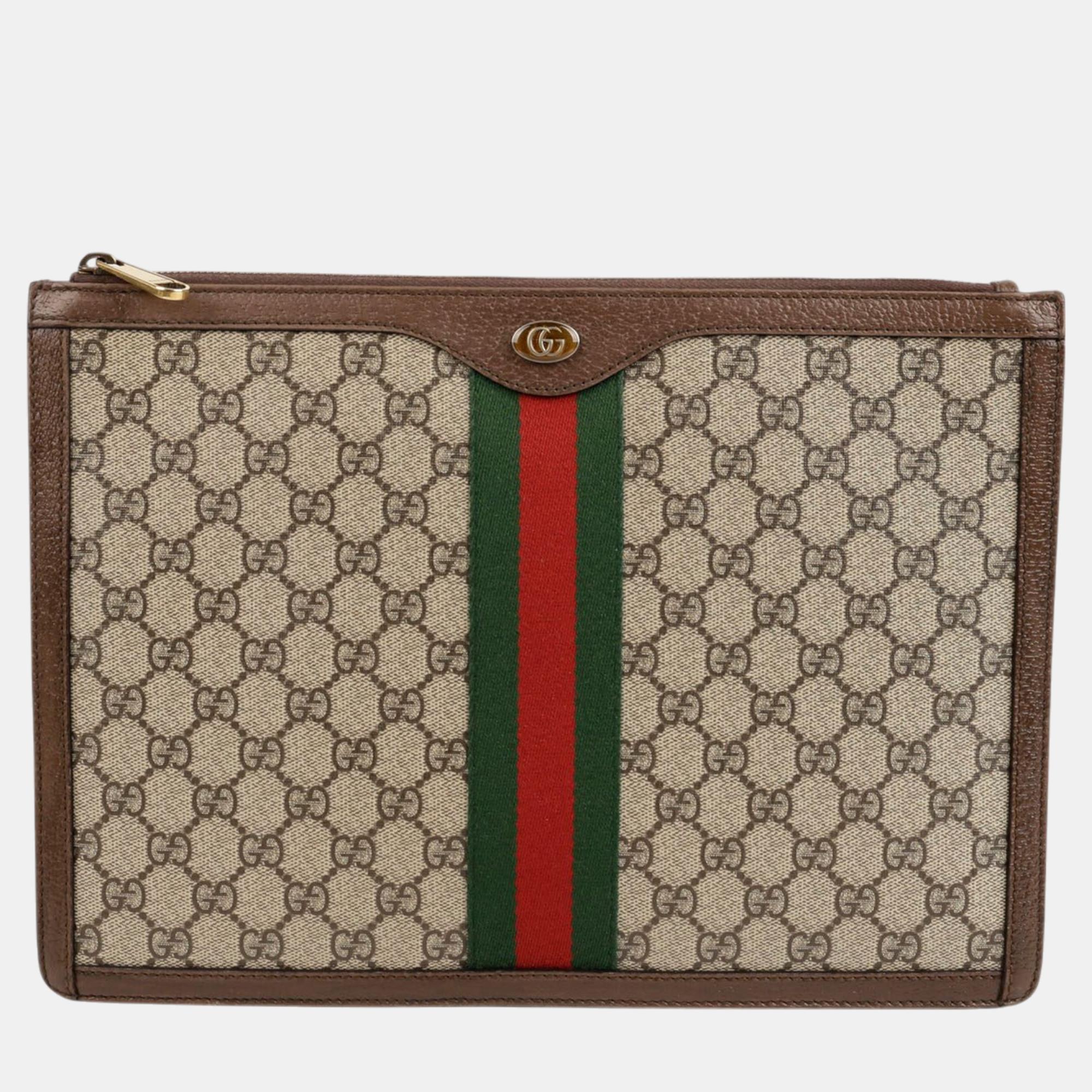 

Gucci Ophidia Portfolio Clutch, Beige