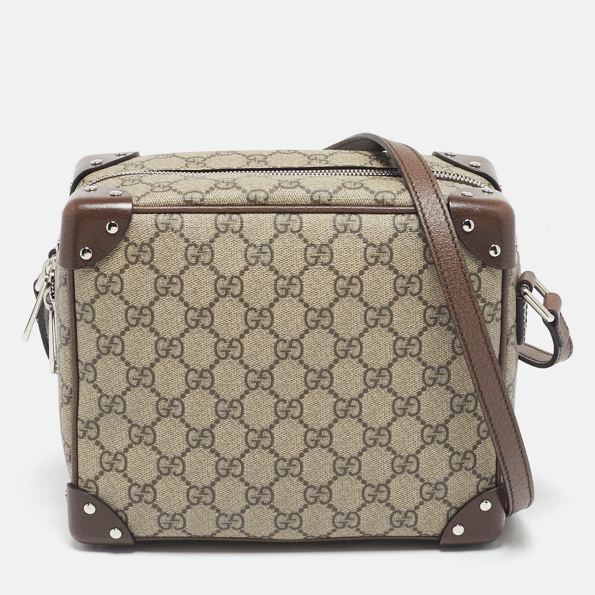 

Gucci Beige/Ebony GG Supreme Canvas and Leather Square Messenger Bag