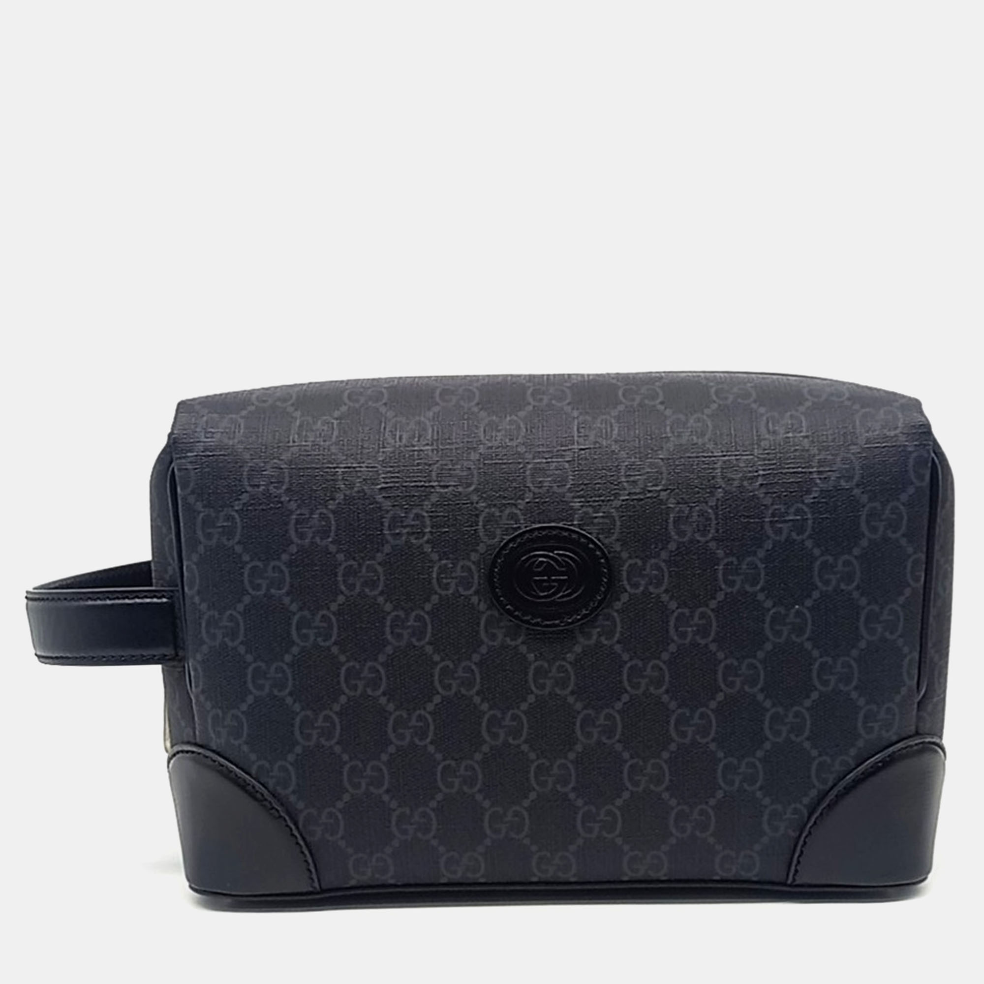 

Gucci Black PVC Interlocking Gg Supreme Toiletry Pouch