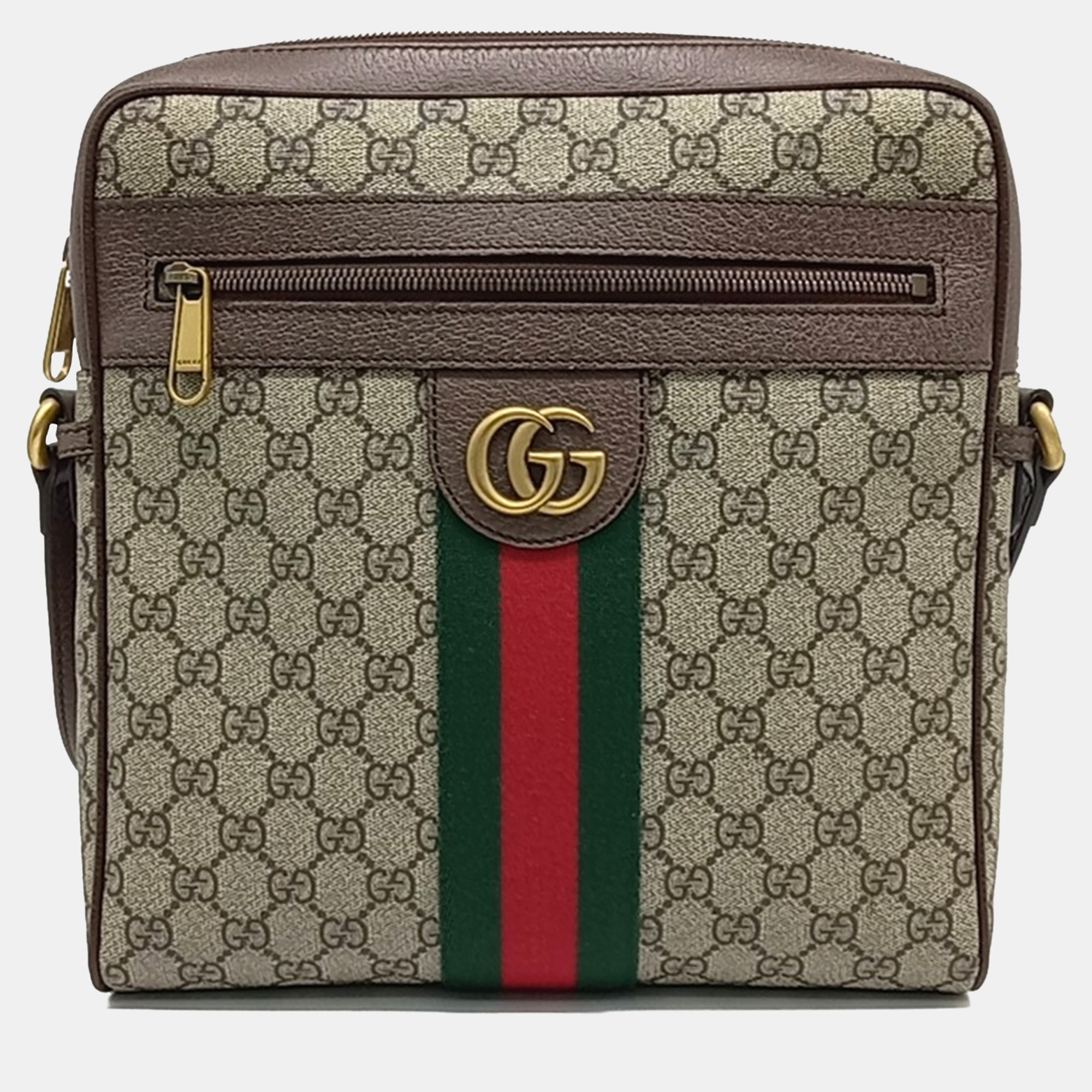 

Gucci Beige Brown PVC Ophidia Messenger Bag