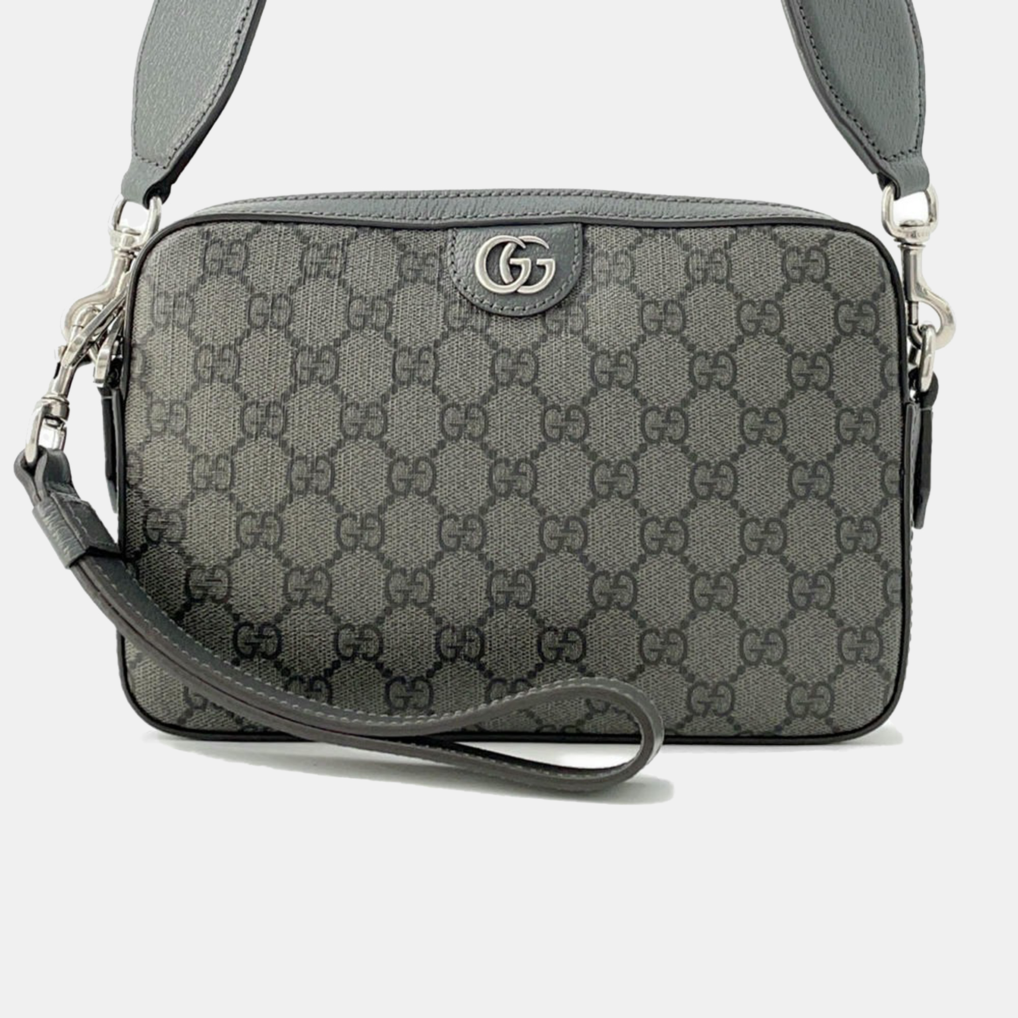 

Gucci Ophidiasmall Cross Body Bag Gray Gg Supremecanvas Leather, Grey