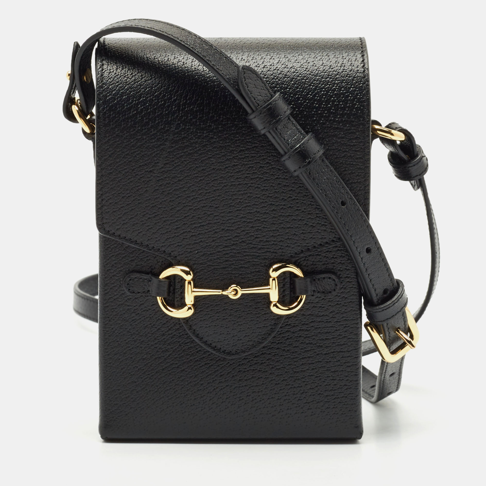 

Gucci Black Leather Mini Horsebit 1955 Crossbody Bag