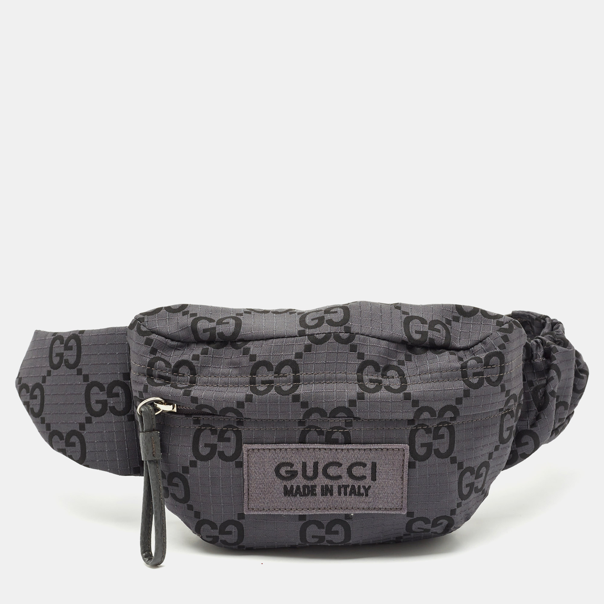 

Gucci Grey GG Nylon Ripstop Belt Bag