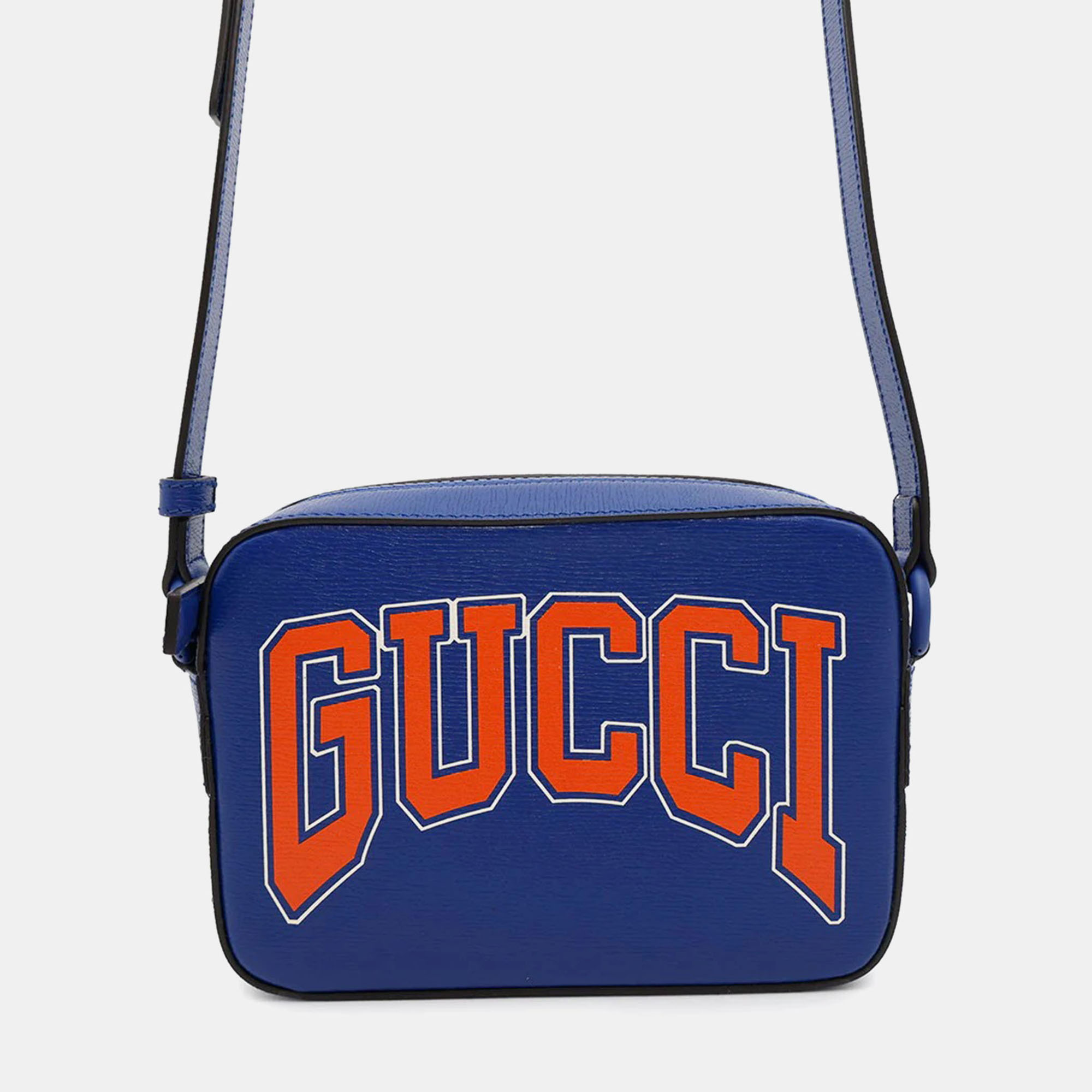 

Gucci Interlocking G Print Crossbody Blue Leather