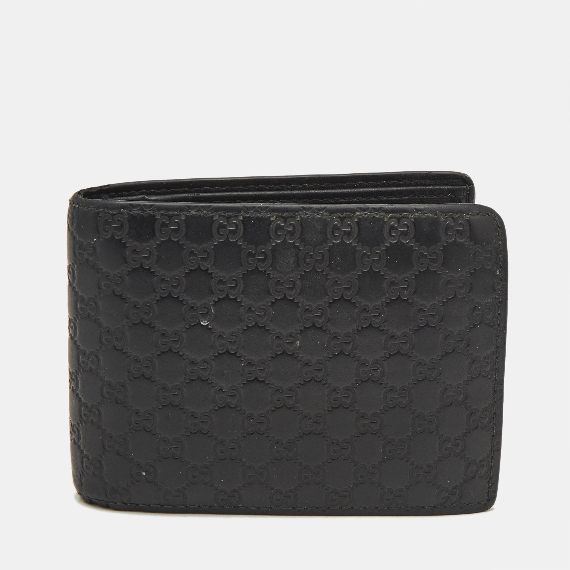 

Gucci Black Microguccissima Leather Bifold Compact Wallet