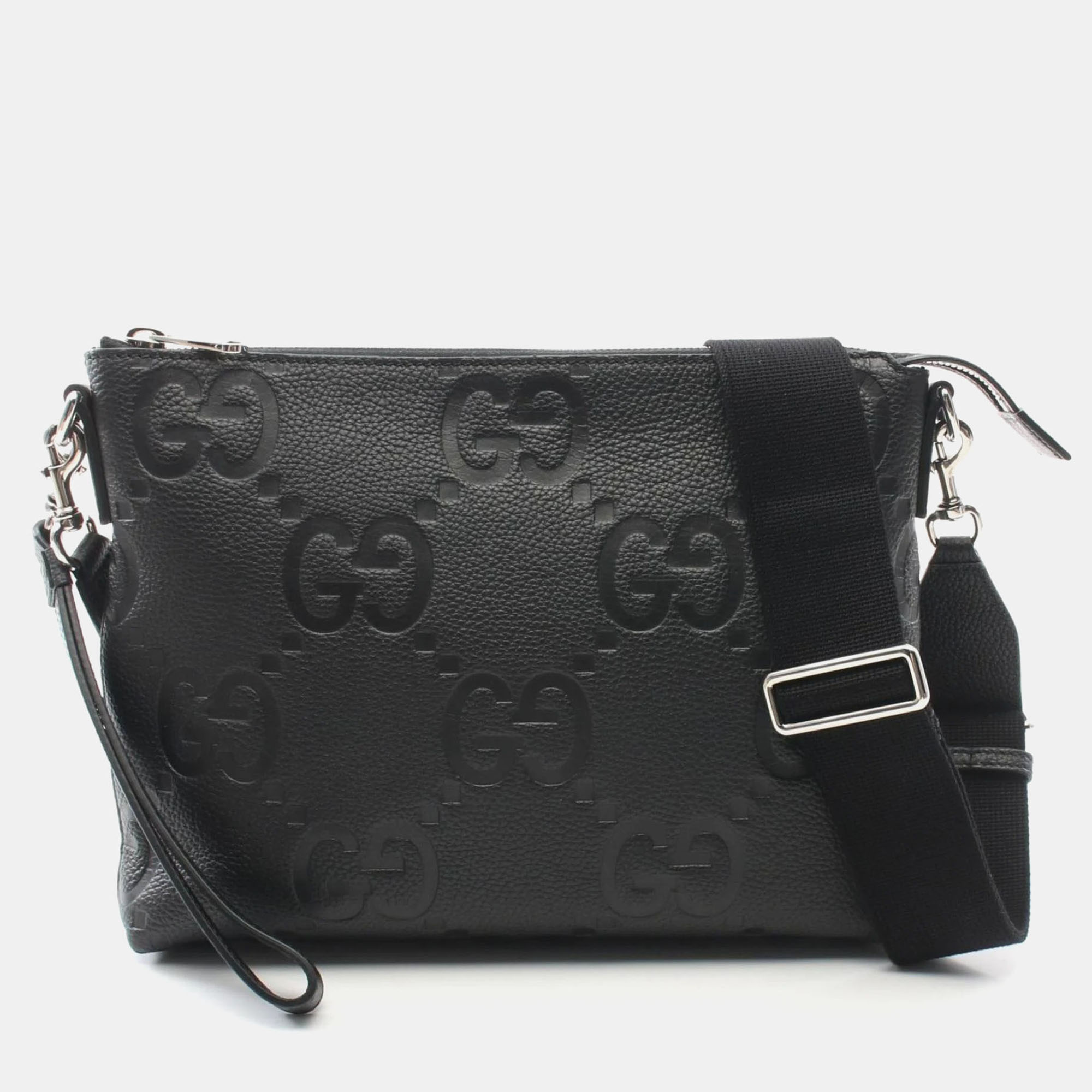 

Gucci Jumbo GG Black Leather Shoulder Bag