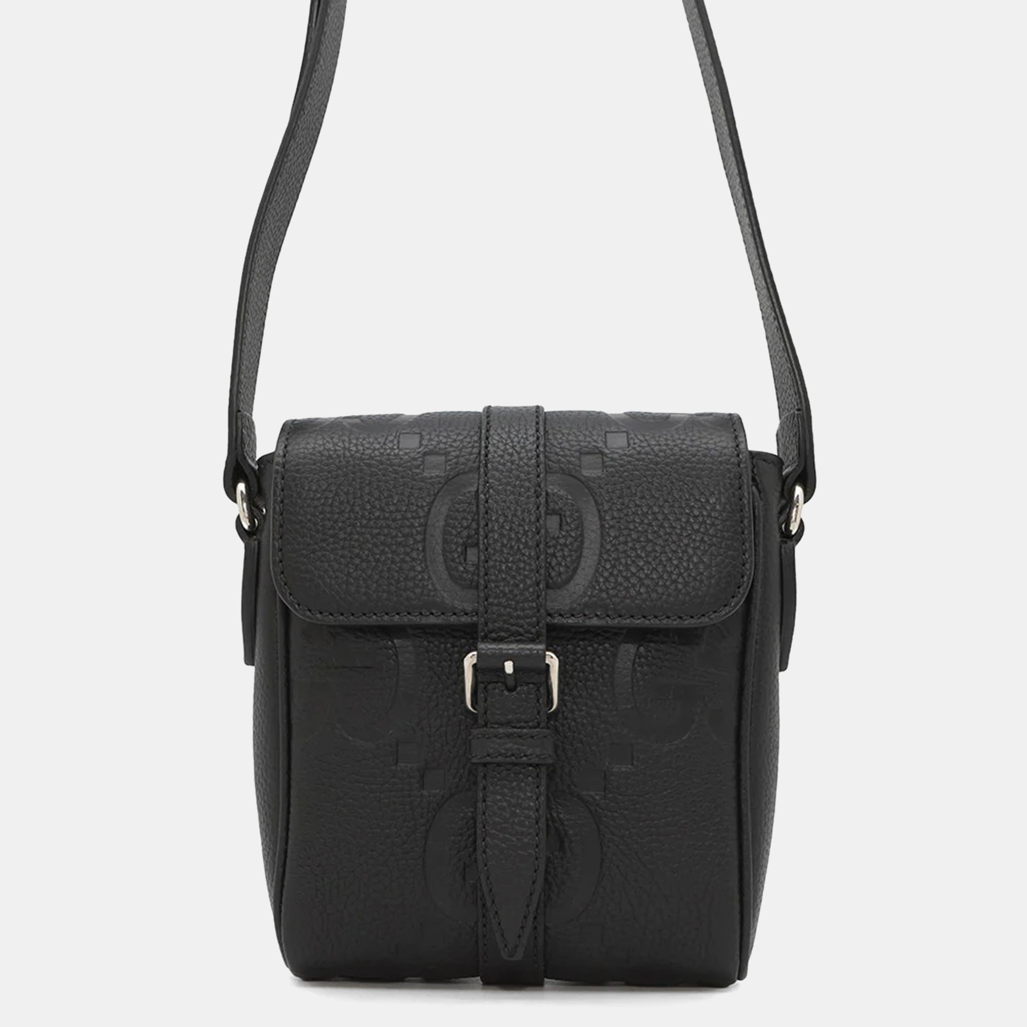 

Gucci Jumbo Gg Messenger Bag Black Leather Size Small