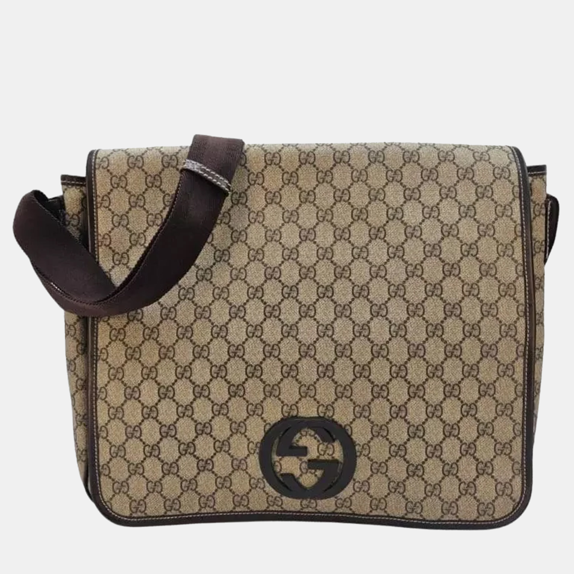 

Gucci Beige/Black Canvas GG Supreme Messenger Bag