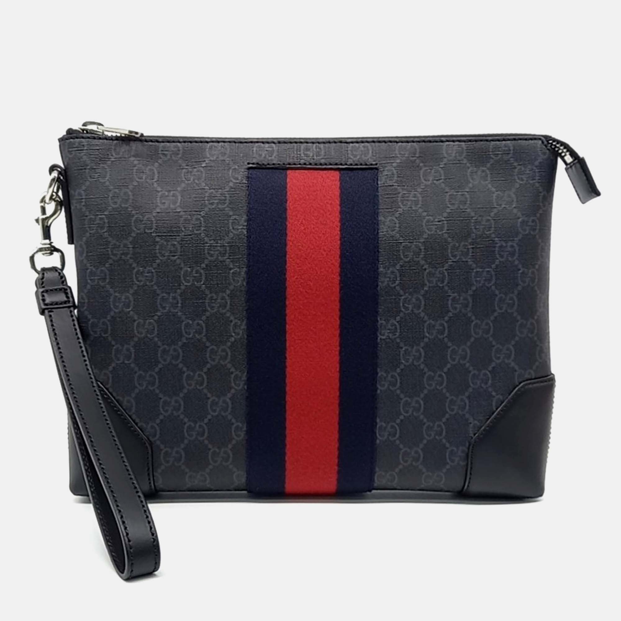 

Gucci Black Canvas and Leather PVC Clutch