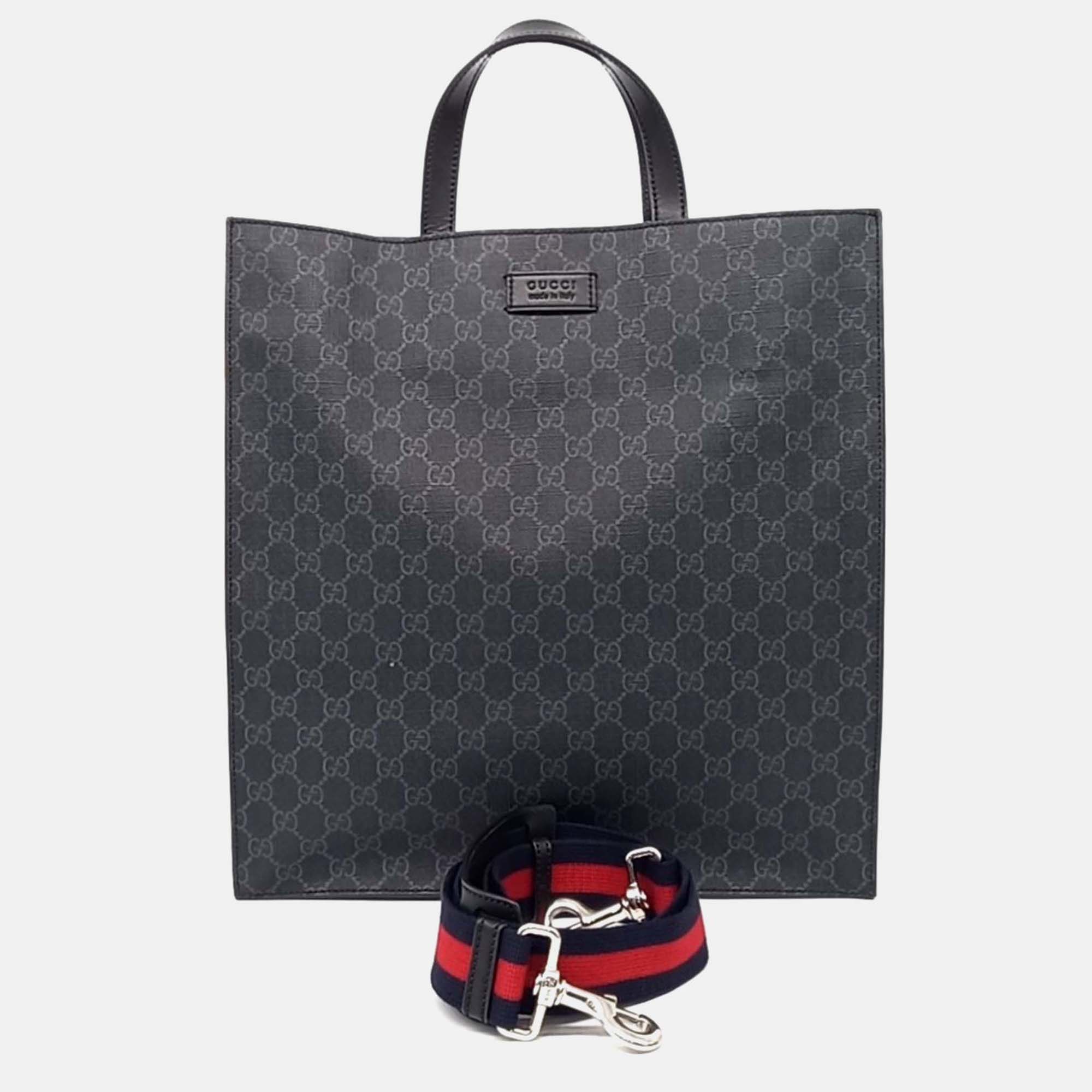 

Gucci Soft GG Supreme Black Canvas Tote