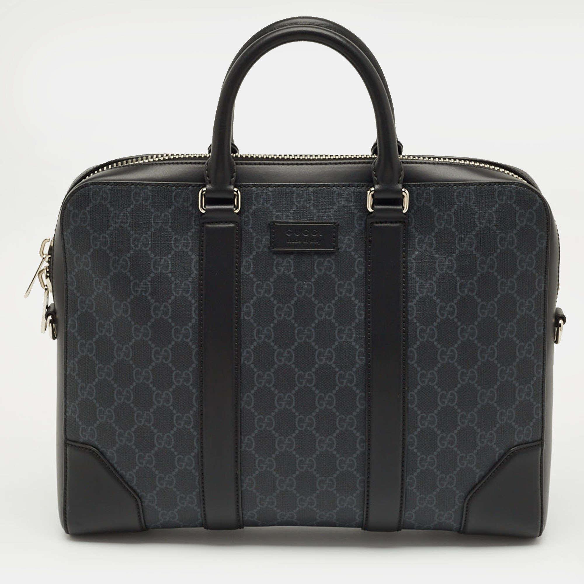 

Gucci Black/Grey GG Supreme Canvas Briefcase