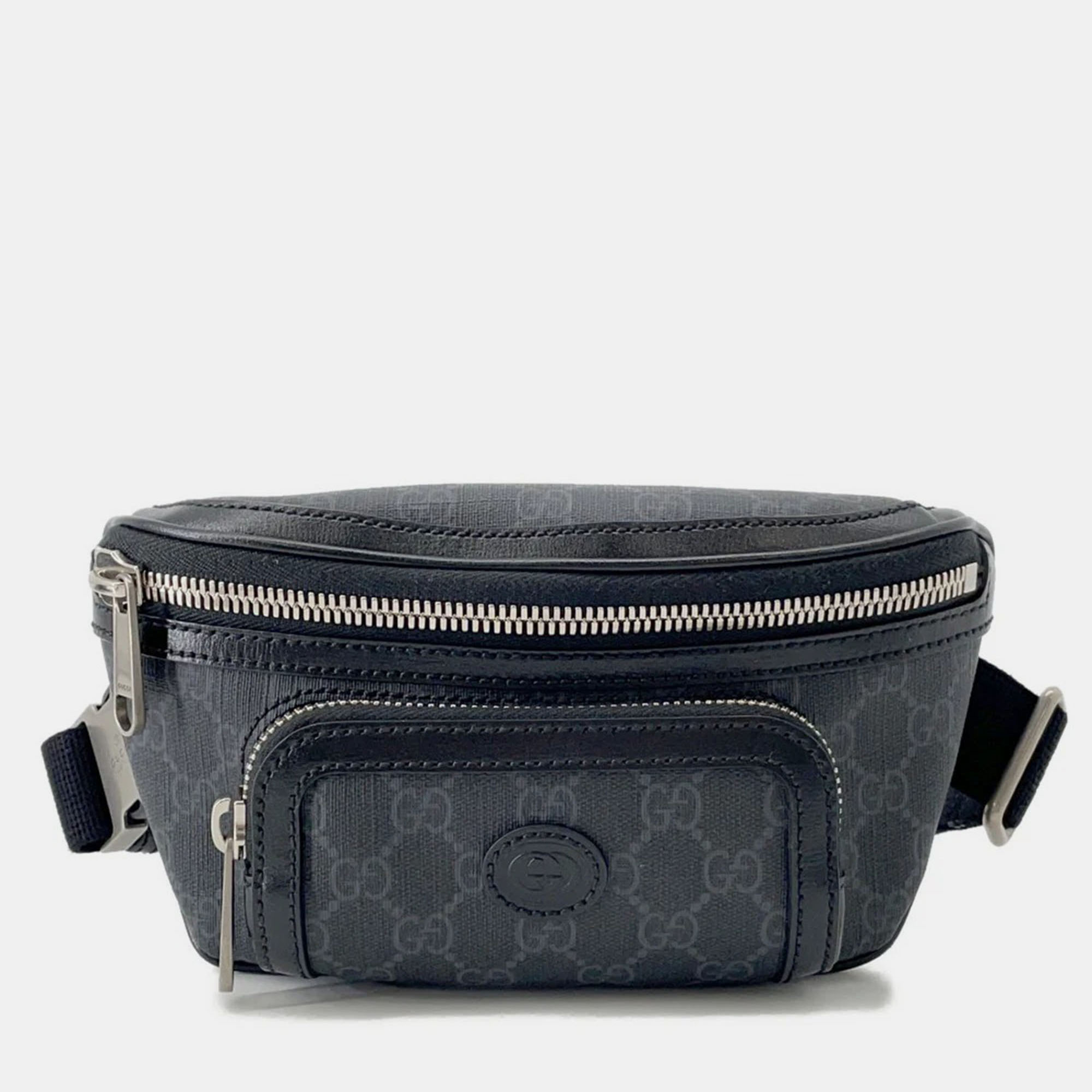 

Gucci Interlocking G Belt Bag Black Gg Supreme Leather