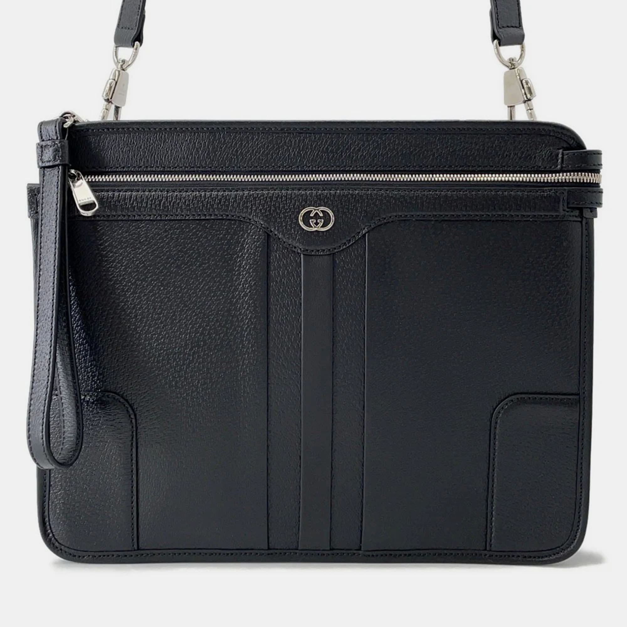 

Gucci Interlocking G Messenger Bag Black Leather