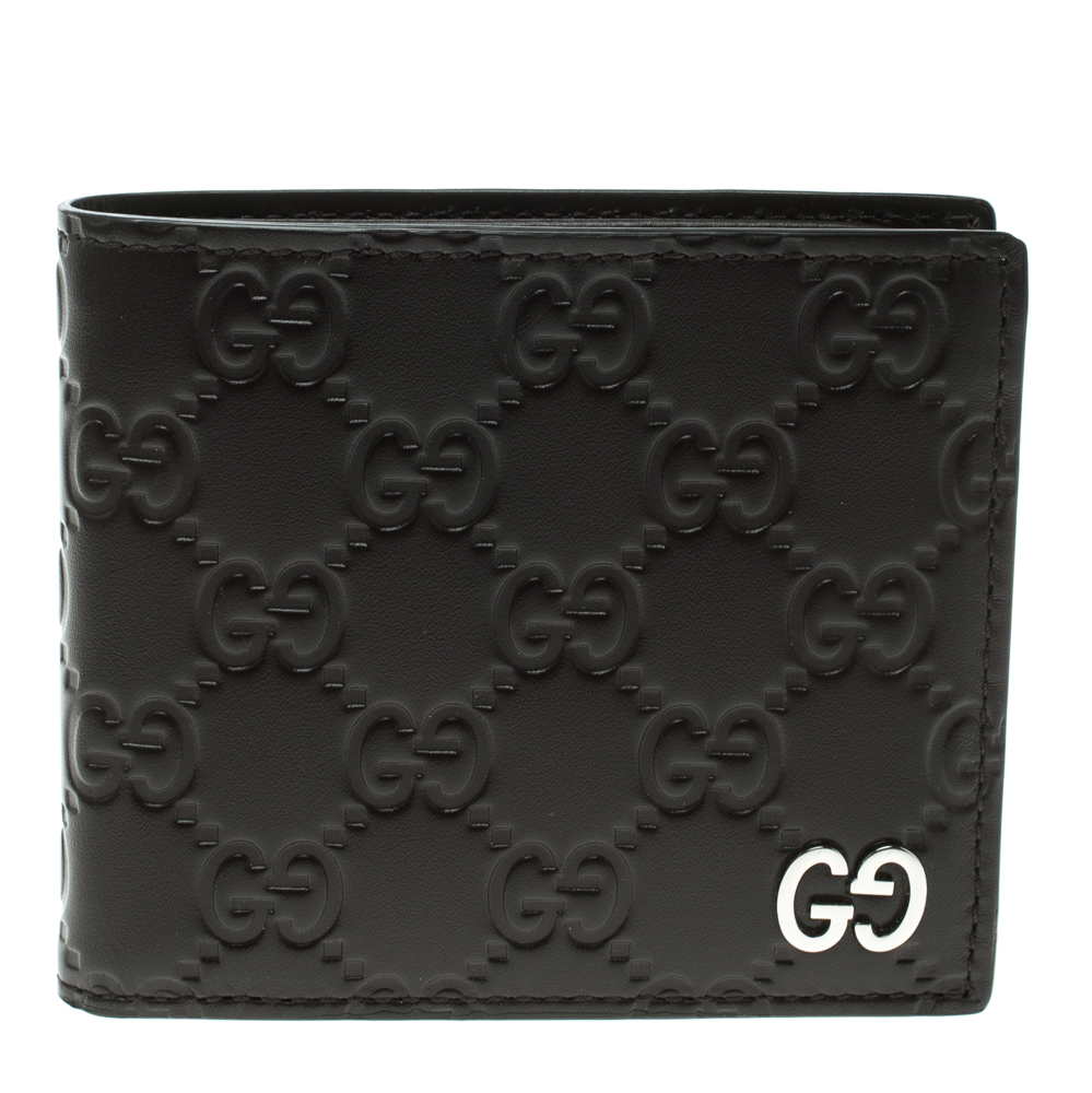 Gucci Dark Brown Guccissima Bifold Wallet 