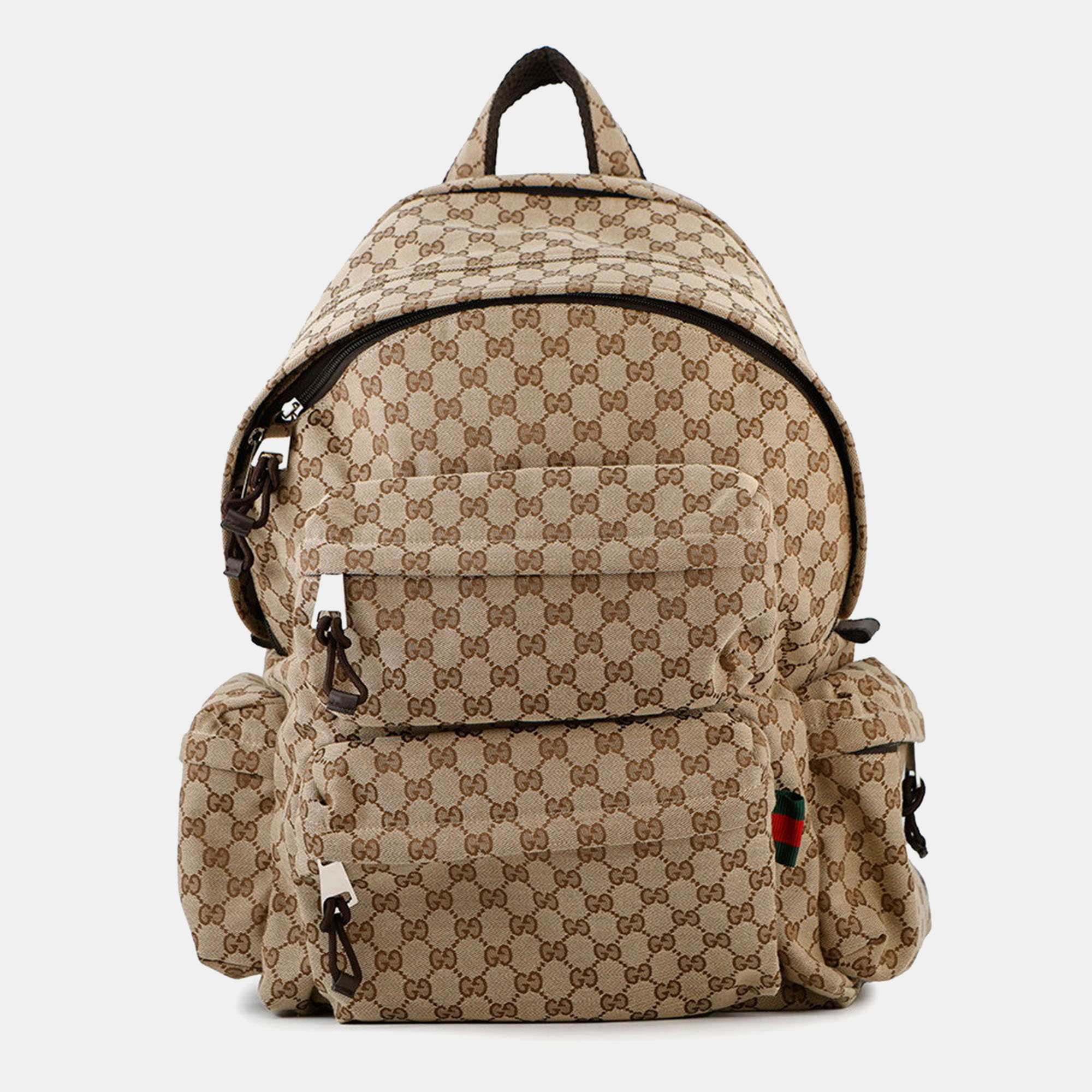 

Gucci Runway Model Gg Canvas Backpack Beige Canvas Size Large