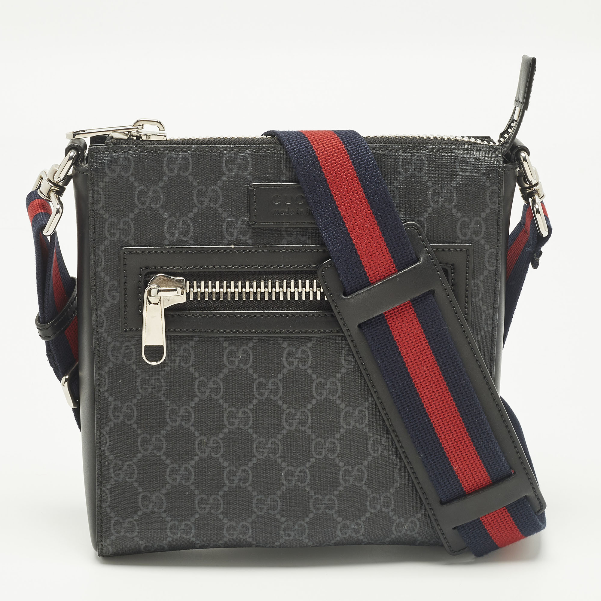 

Gucci Small Black GG Supreme Canvas Messenger Bag