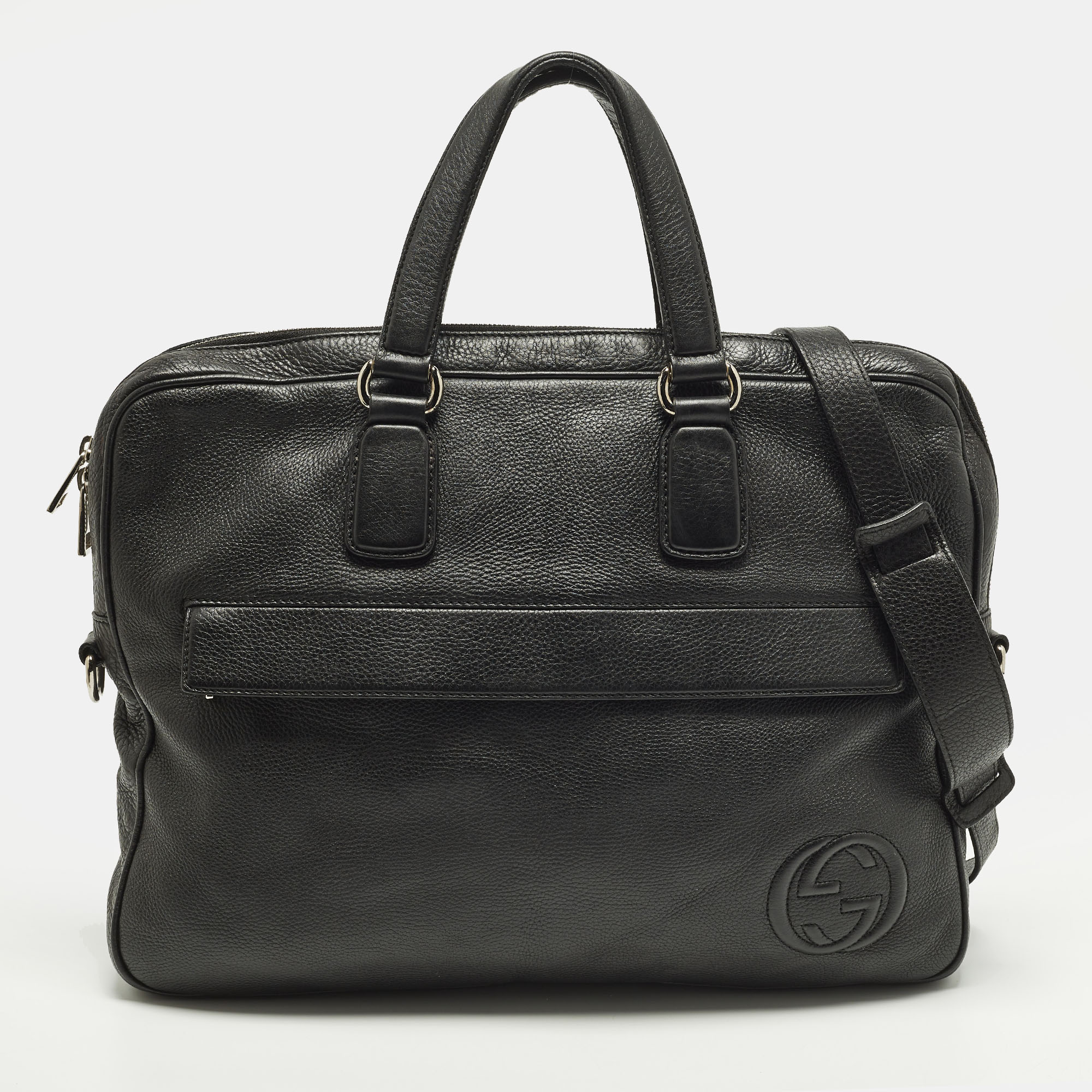 

Gucci Soho Black Leather bussiness Briefcase Bag