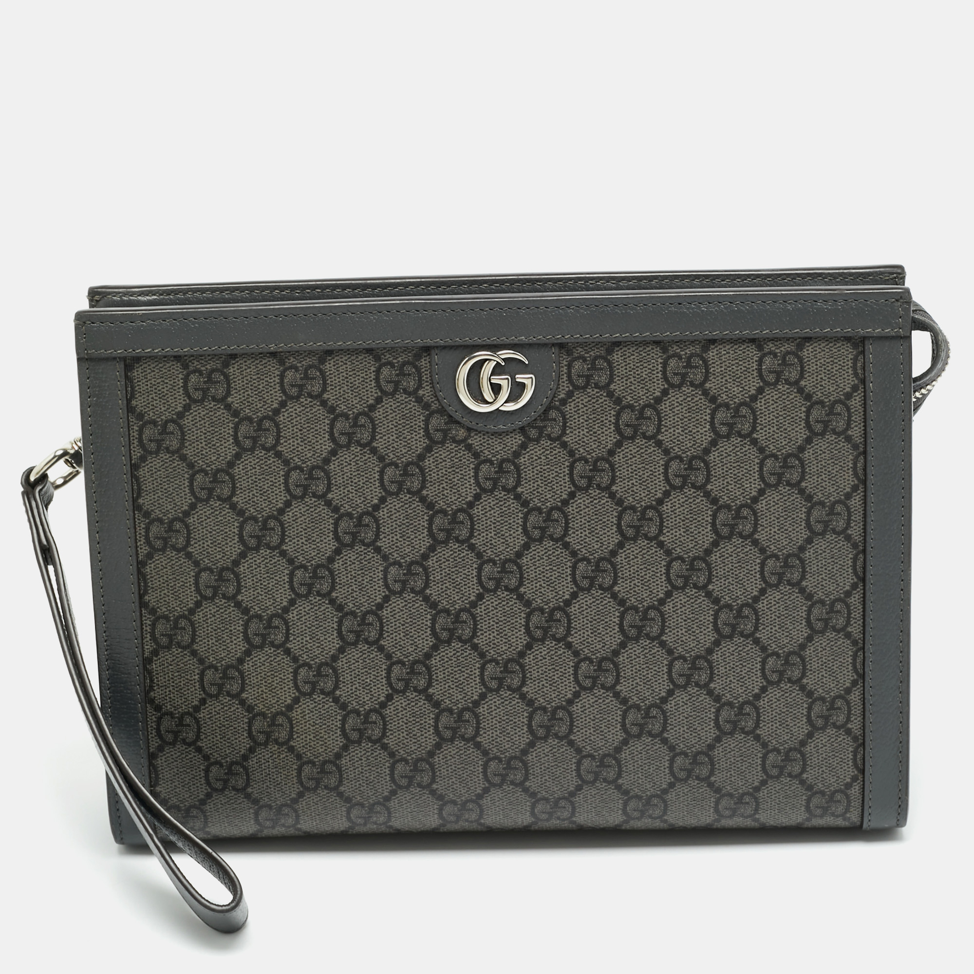

Gucci Ophidia Small Grey GG Supreme Canvas Wristlet Pouch