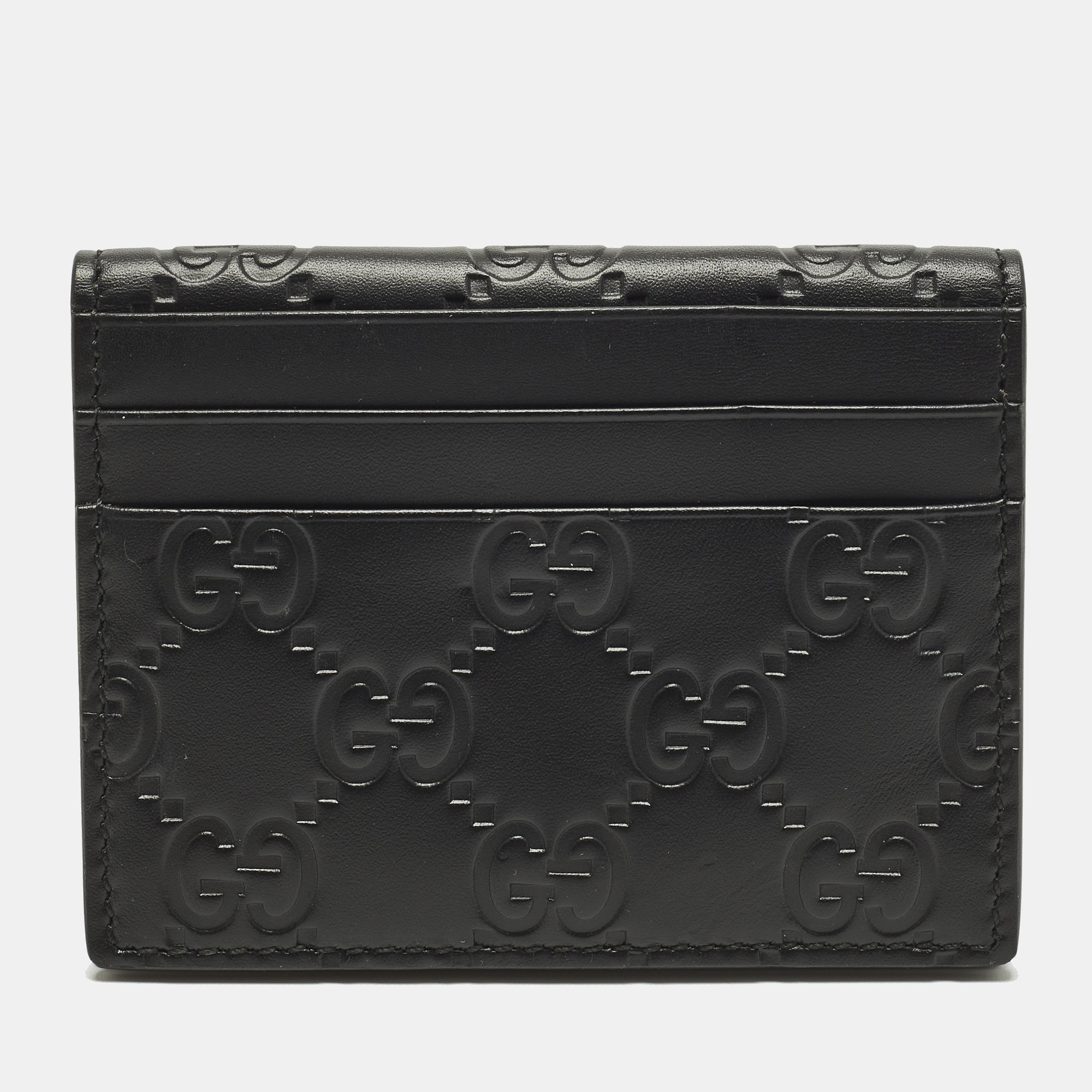

Gucci Black Guccissima Leather Bifold Card Holder