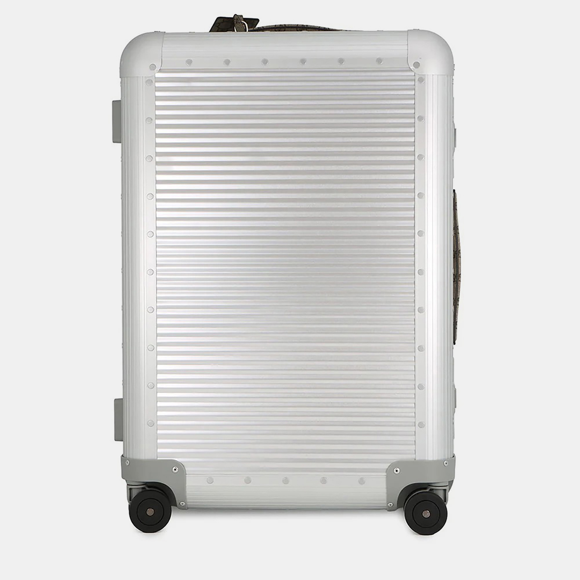 

Gucci Porter Cabin Trolley Frm Suitcase Silver Aluminum Gg Supreme Size Medium