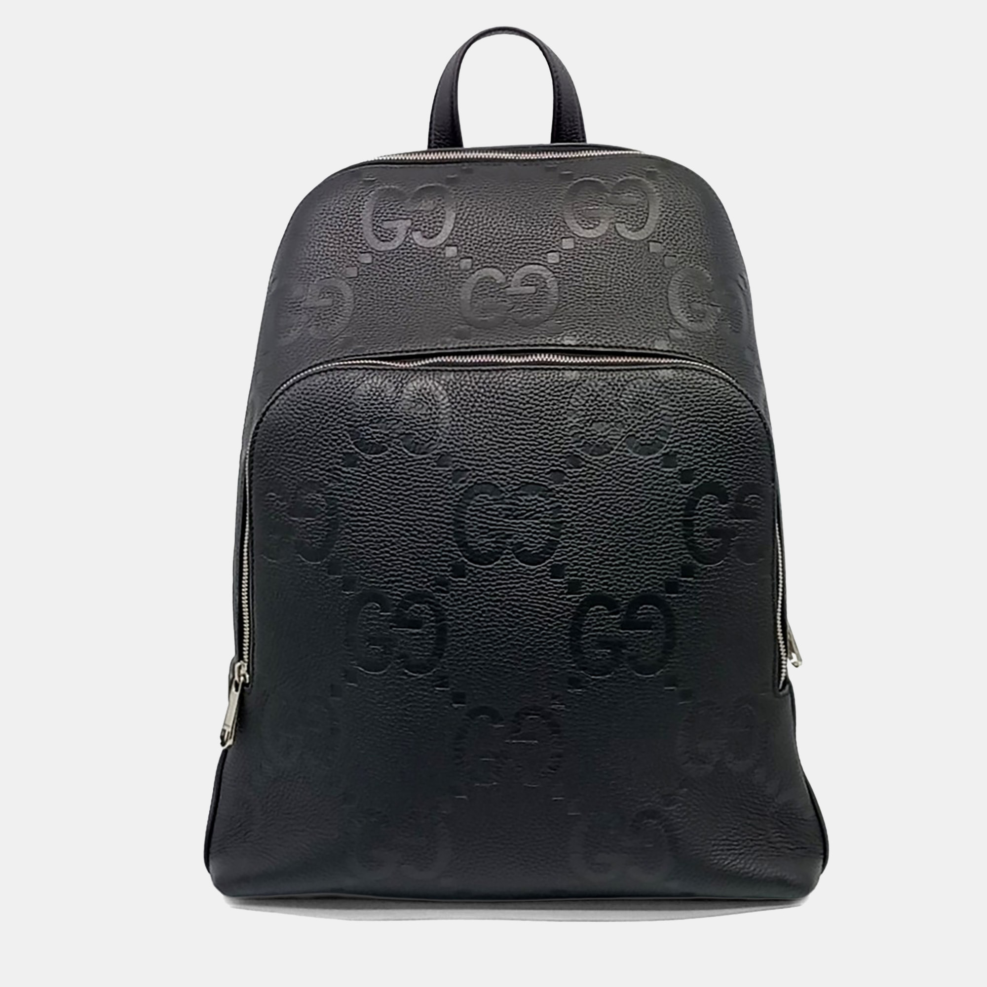 

Gucci Black Leather Jumbo Gg Backpack