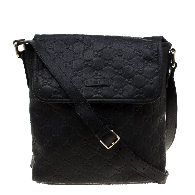Gucci Black Guccissima Leather Messenger Bag Gucci | The Luxury Closet