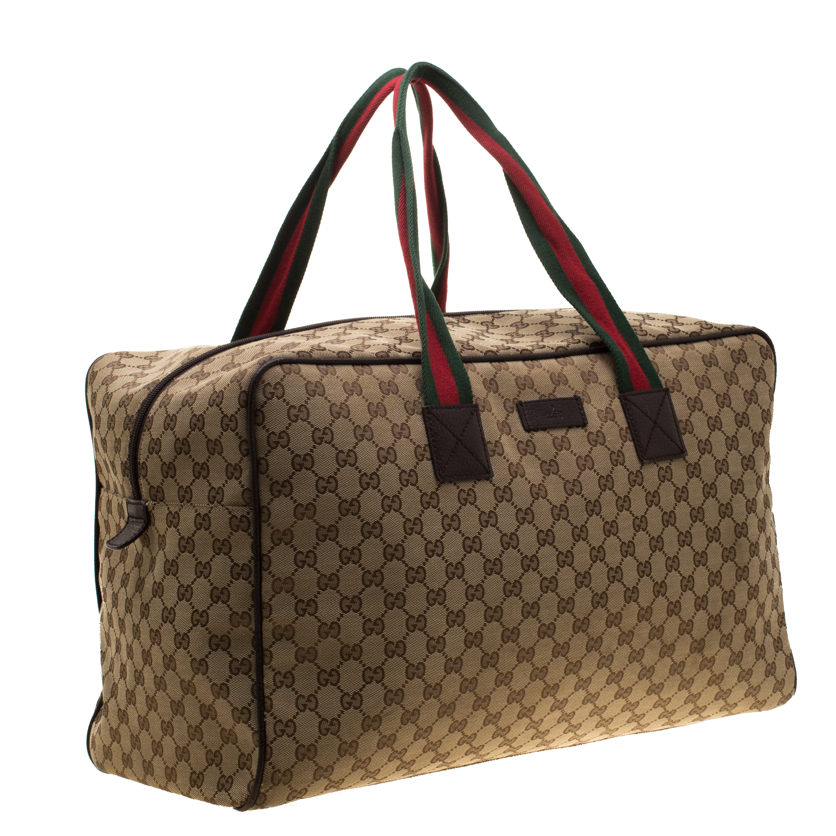 Gucci Beige/Ebony GG Canvas Carryall Duffle Bag - Yoogi's Closet