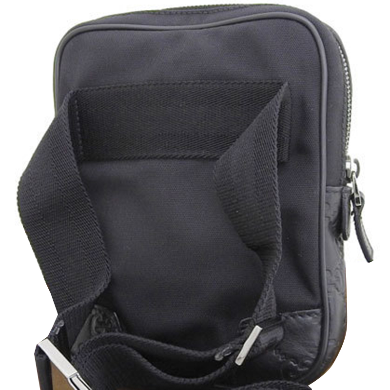 

Gucci Black Guccisima Leather Canvas Body Bag