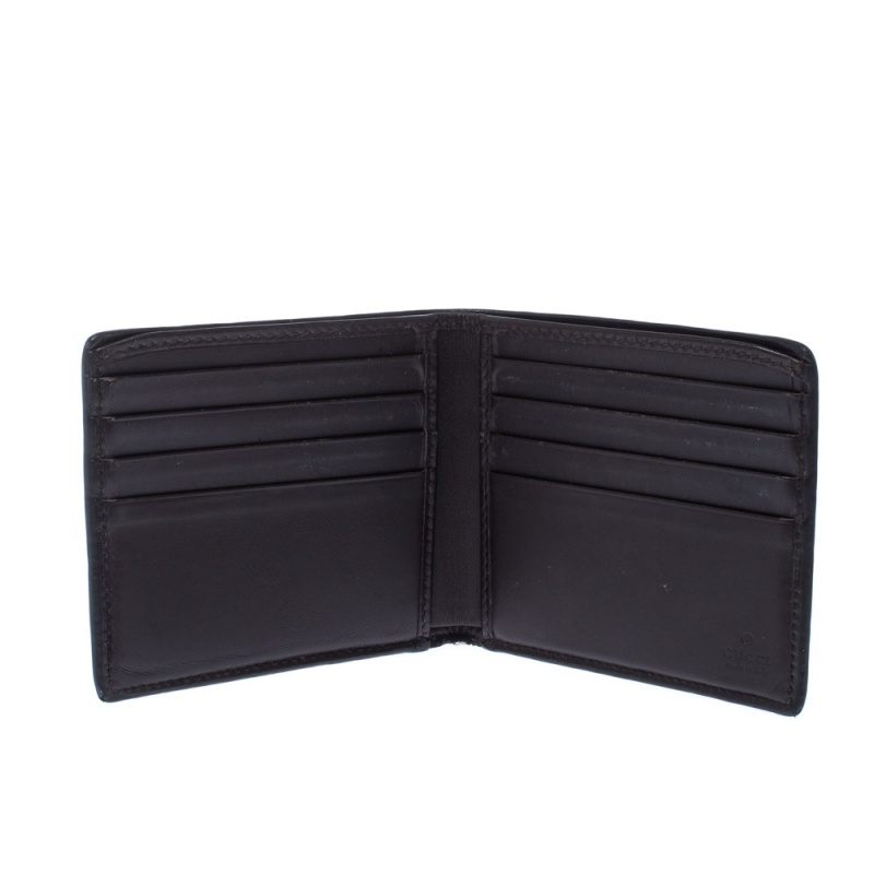 

Gucci Dark Brown Gucissima Leather GG Bifold Wallet