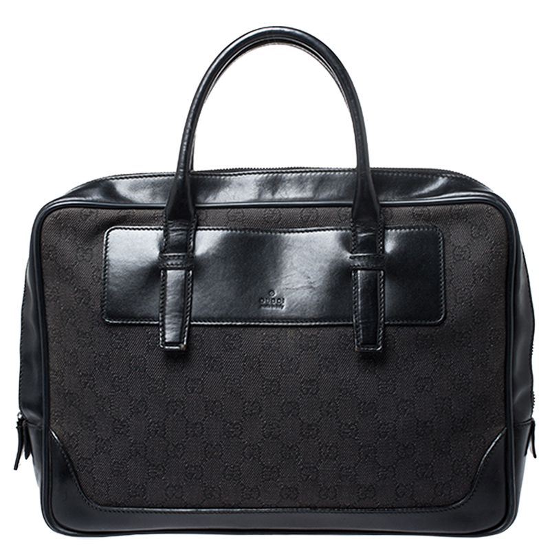 gucci men's briefcase black