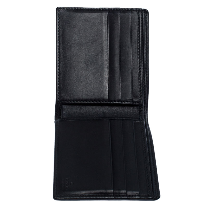 

Gucci Black Guccissima Leather Web Bifold Wallet