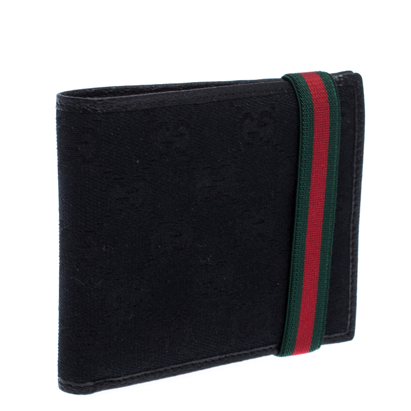 Gucci Black Canvas Web Elastic Money Clip Wallet Gucci | The Luxury Closet