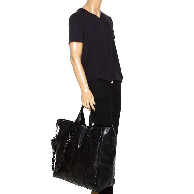 

Gucci Black GG Imprime Canvas Oversized Tote