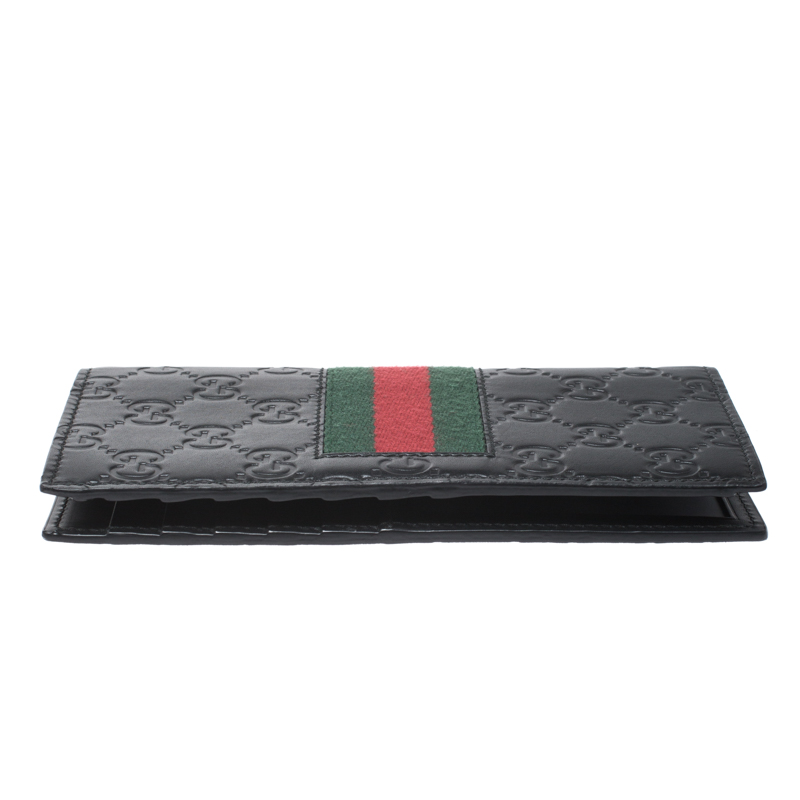 Gucci GG Guccissima Long Leather Wallet in Black –