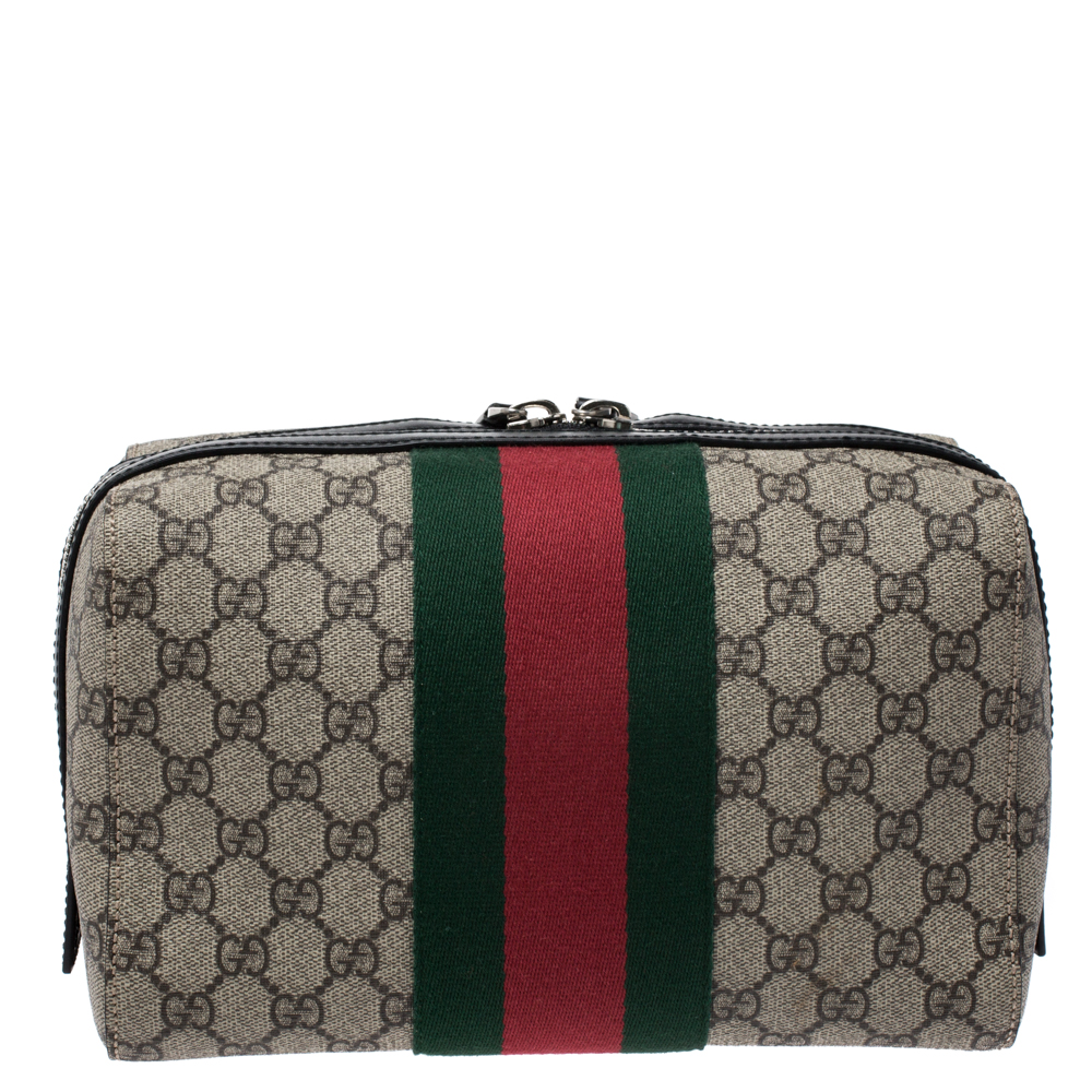 Gucci Toiletry Bag Nylon Red in Nylon with Silver-tone - US