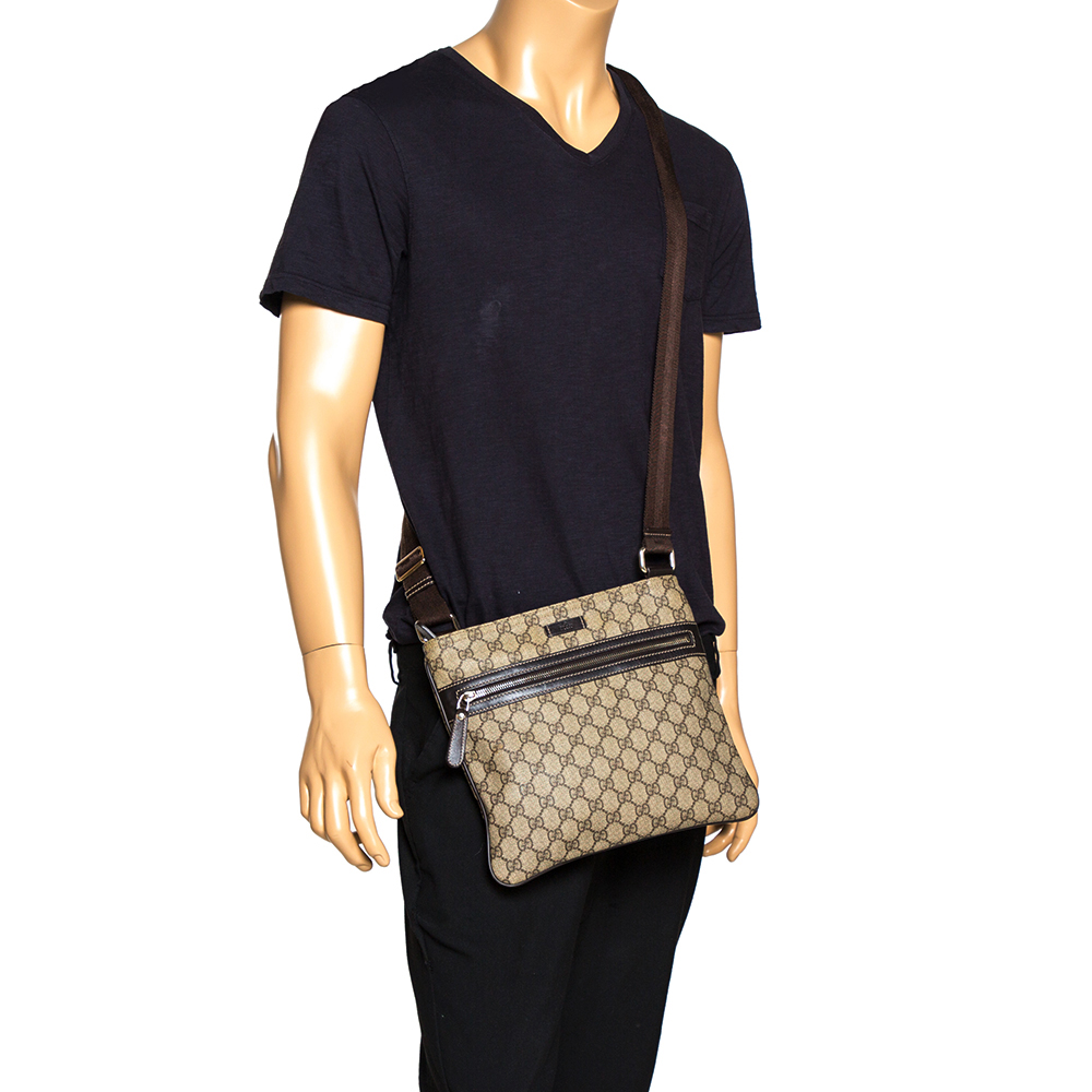 gucci crossbody gg supreme small brown
