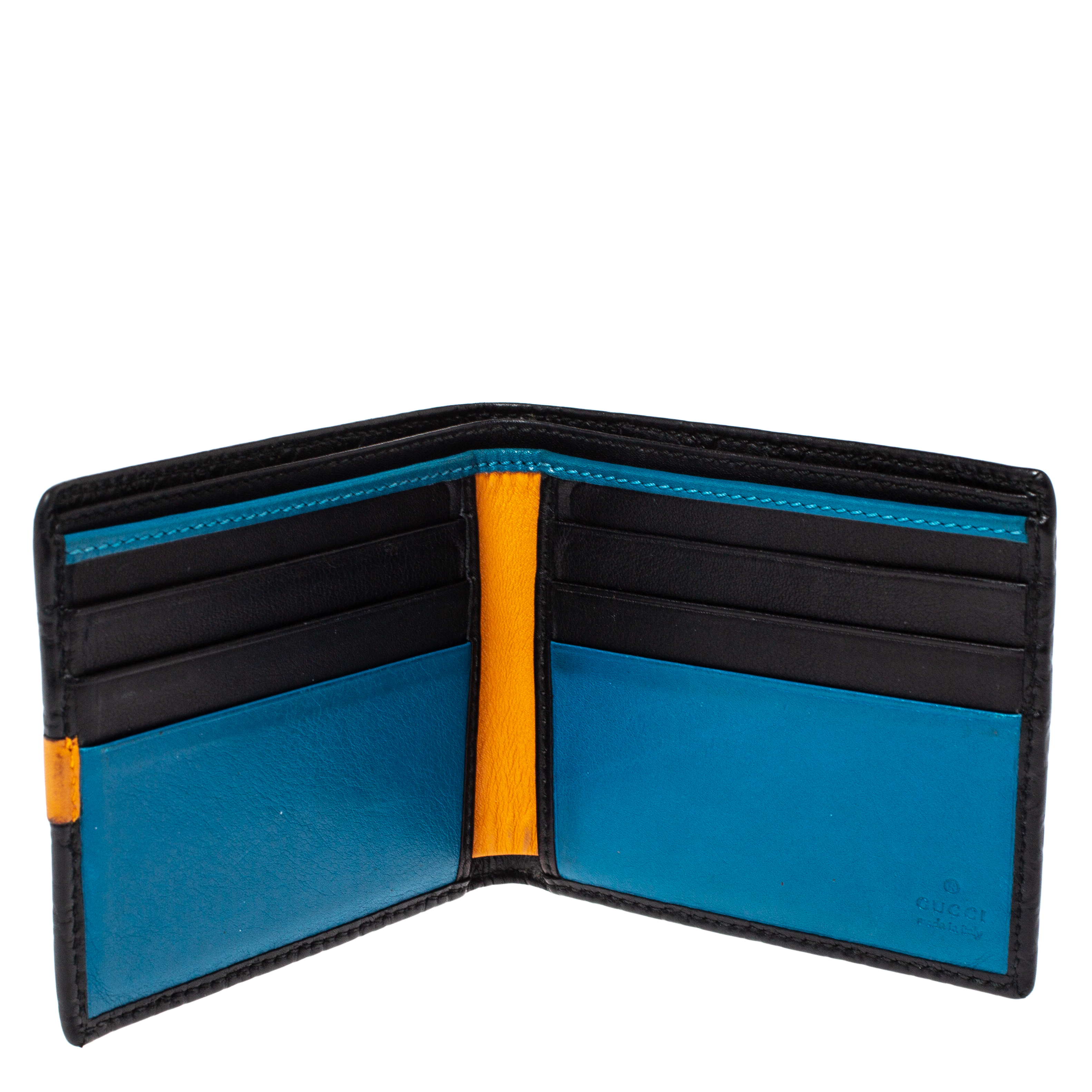 

Gucci Black/Mustard GG Microguccissima Leather Bifold Wallet