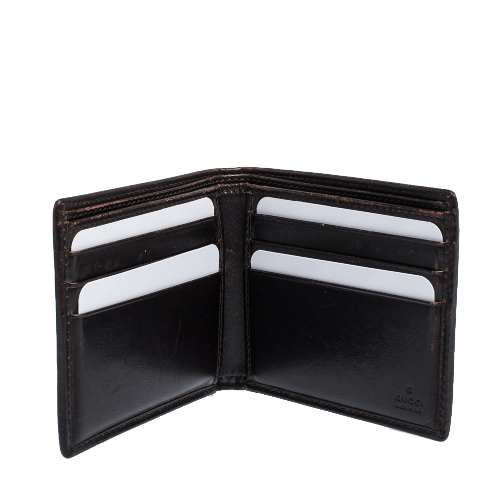 

Gucci Dark Brown Diamante Leather Bifold Wallet