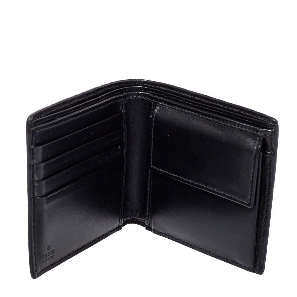 

Gucci Black Guccissima Leather Web Bifold Wallet