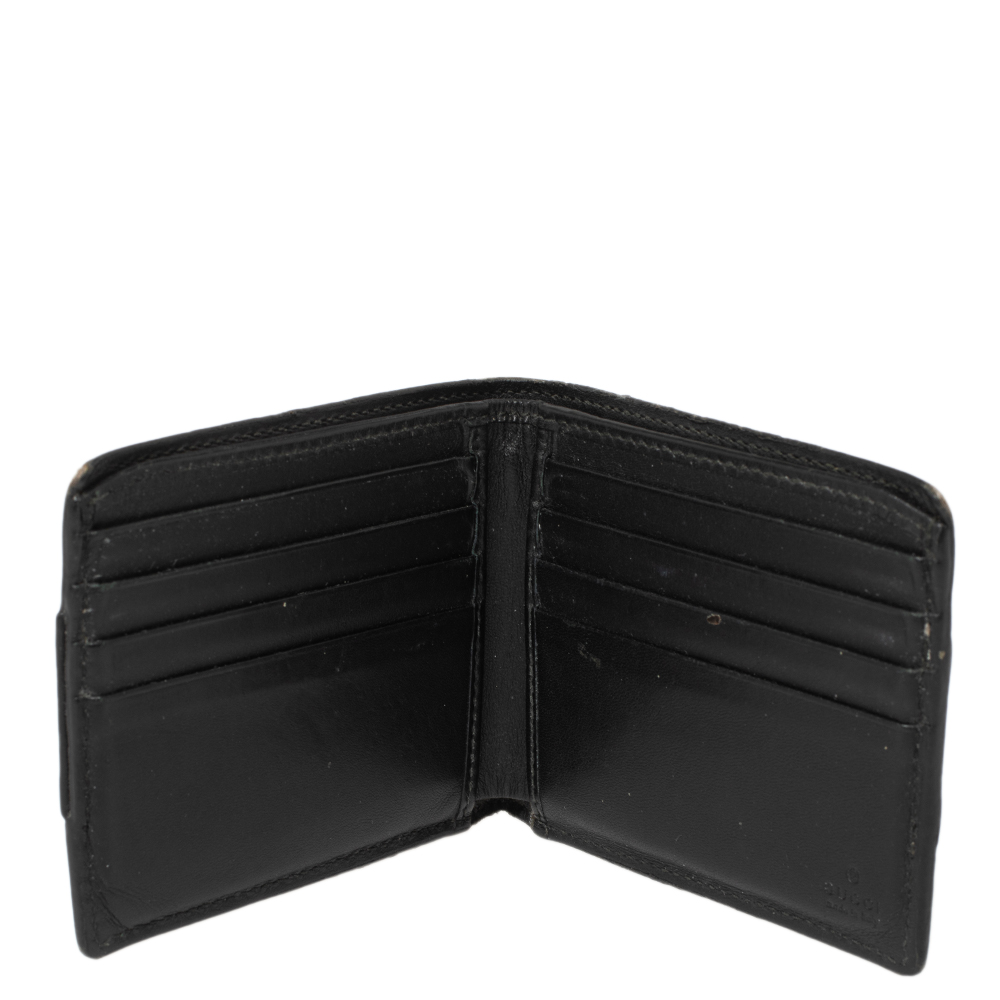 

Gucci Black/Beige GG Supreme and Leather Bifold Wallet
