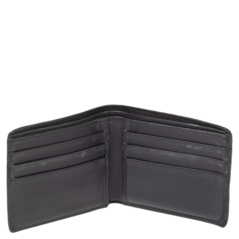 

Gucci Navy Blue Microguccissima Leather Bifold Wallet