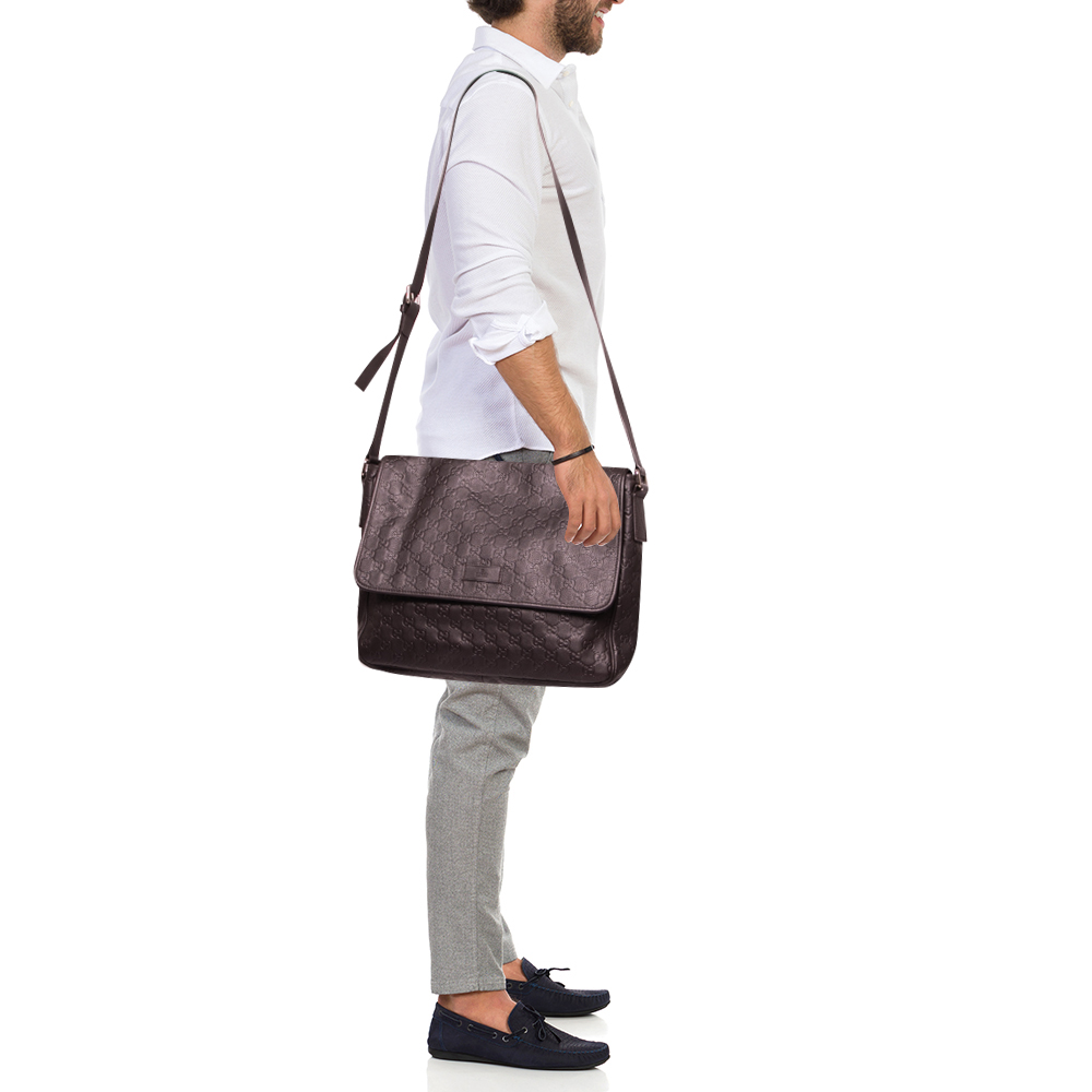 

Gucci Dark Brown Guccissima Leather Messenger Bag